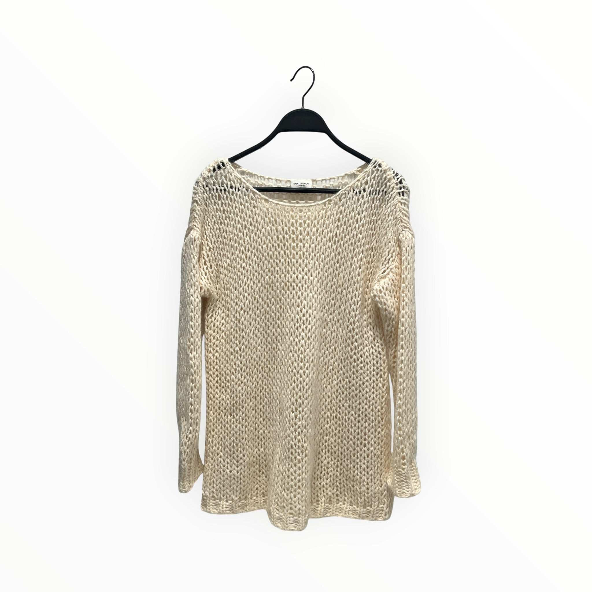 SAINT LAURENT/Sweater/XS/Mohair/CRM/Pullover/OPEN KNIT view 1