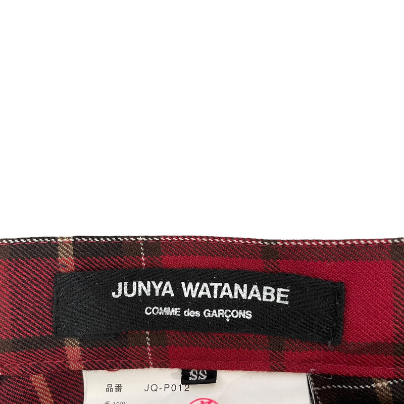 JUNYA WATANABE COMME des GARCONS/Straight Pants/SS/Wool/RED/Plaid/