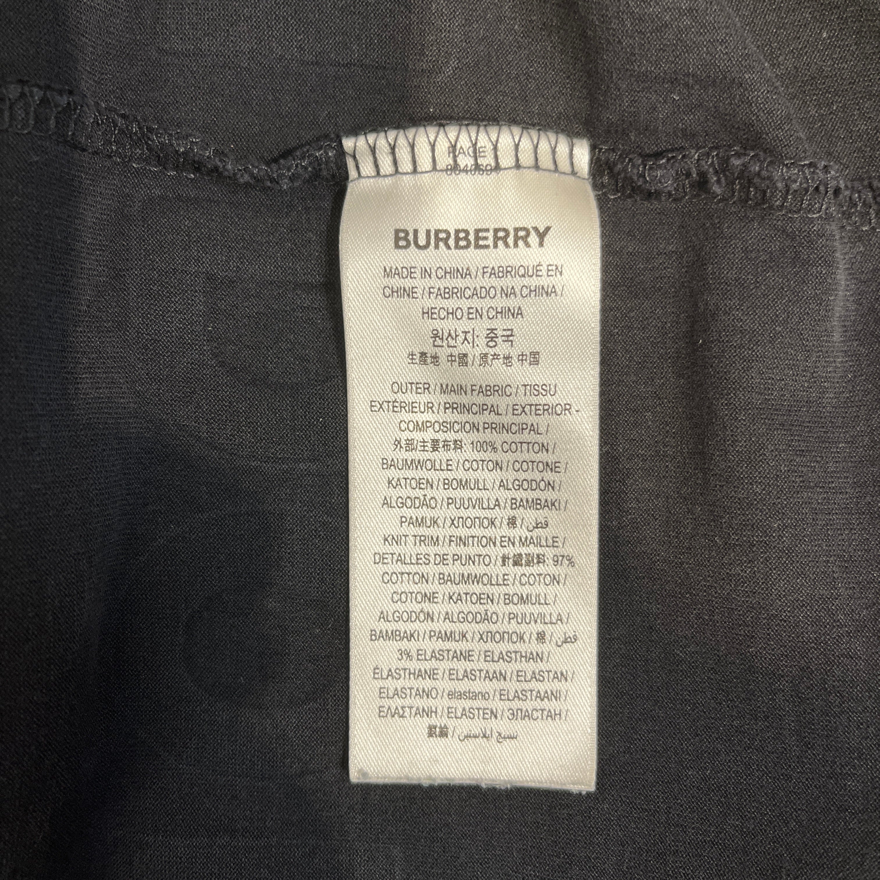 BURBERRY/T-Shirt/L/Cotton/BLK/All Over Print/HorseFerry Lettering view 4