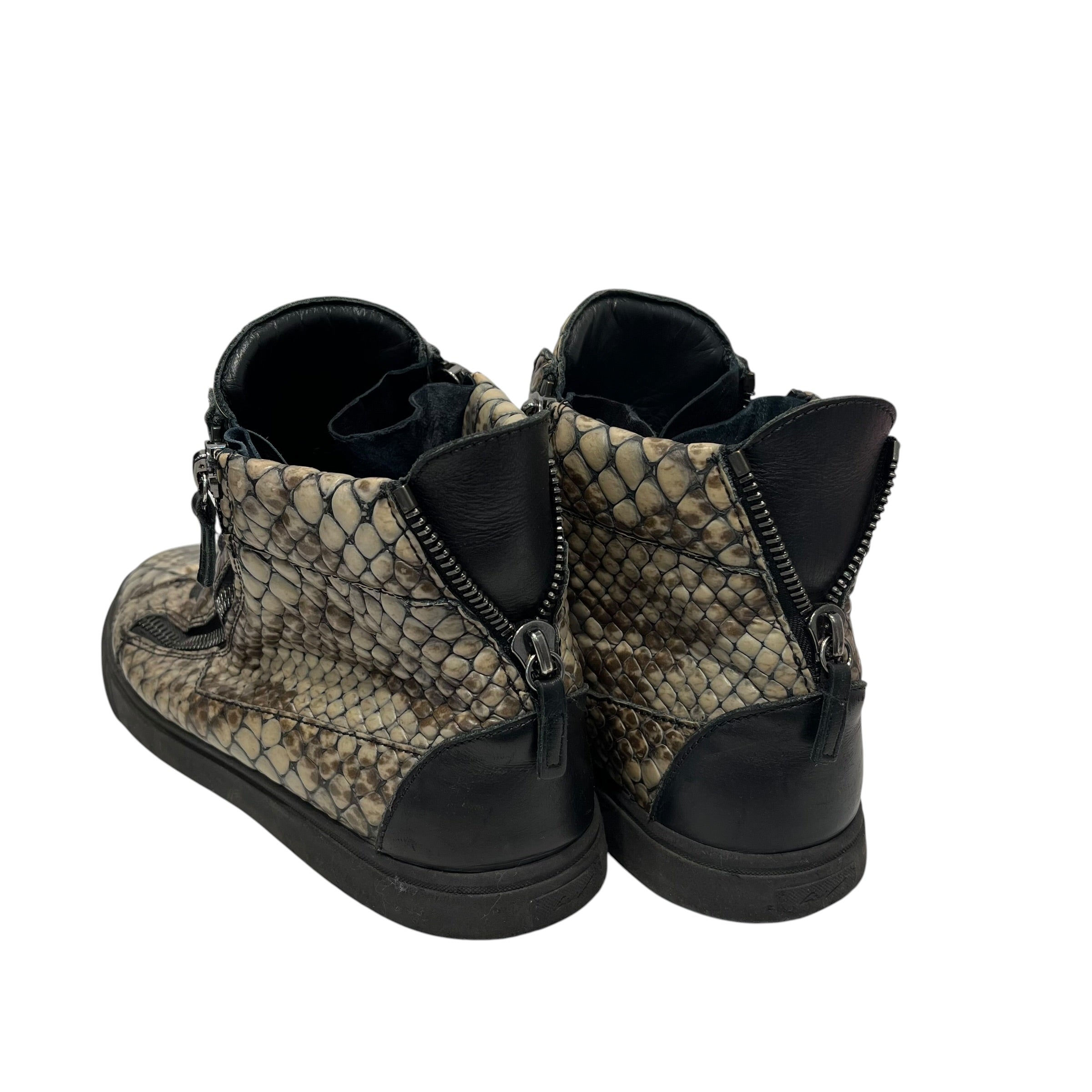 Giuseppe Zanotti/Hi-Sneakers/Animal Pattern/Leather/BEG/python view 2