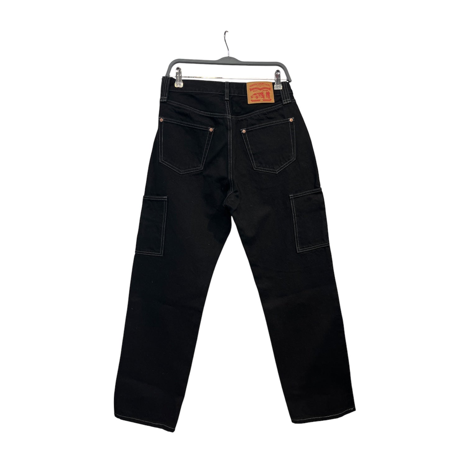 HAVEN COURT/Carpenter Pants/32/Cotton/BLK/BLK SELVEDGE DENIM W/ POCKETS view 2