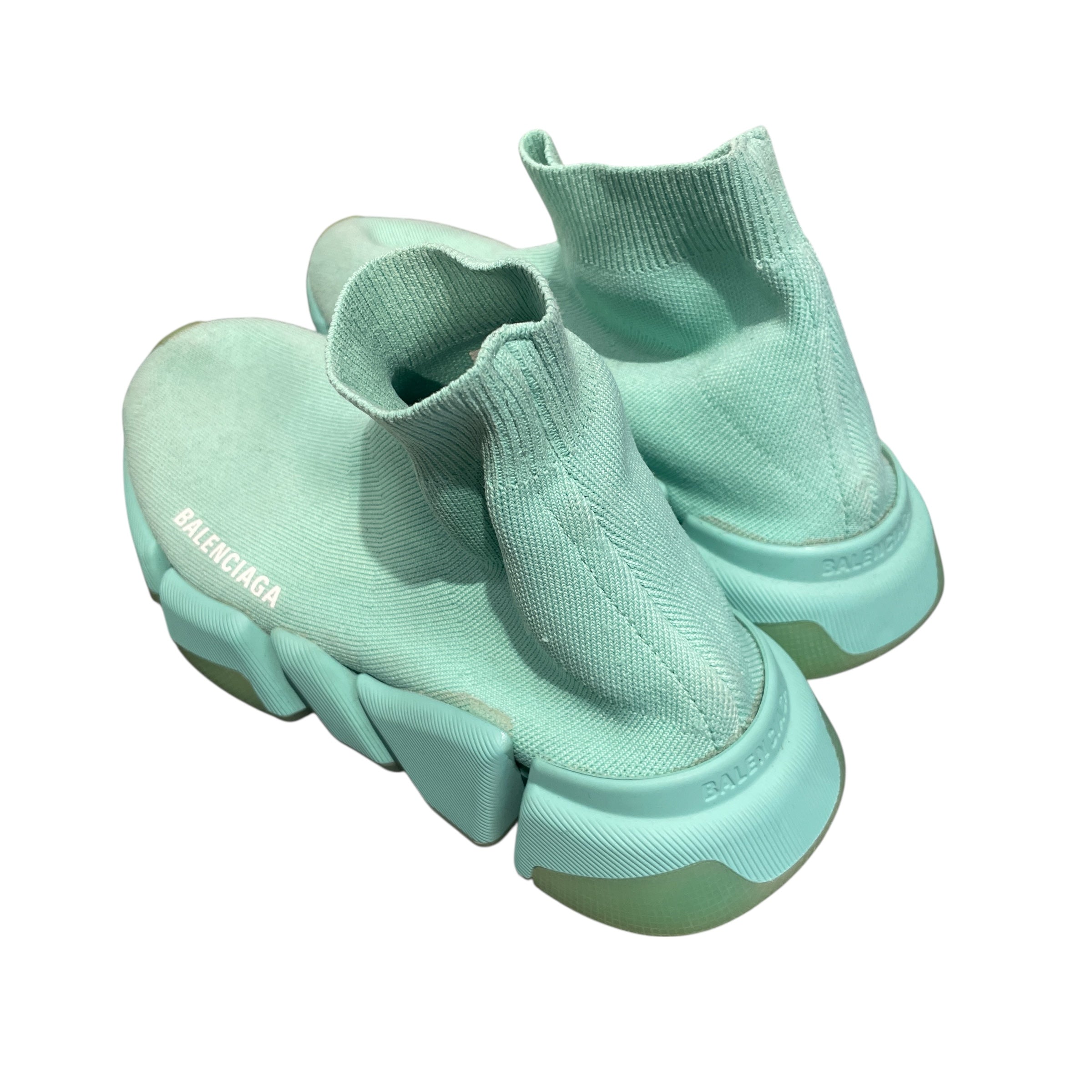 BALENCIAGA/Hi-Sneakers/US 7/GRN/Speed Runner Teal view 2