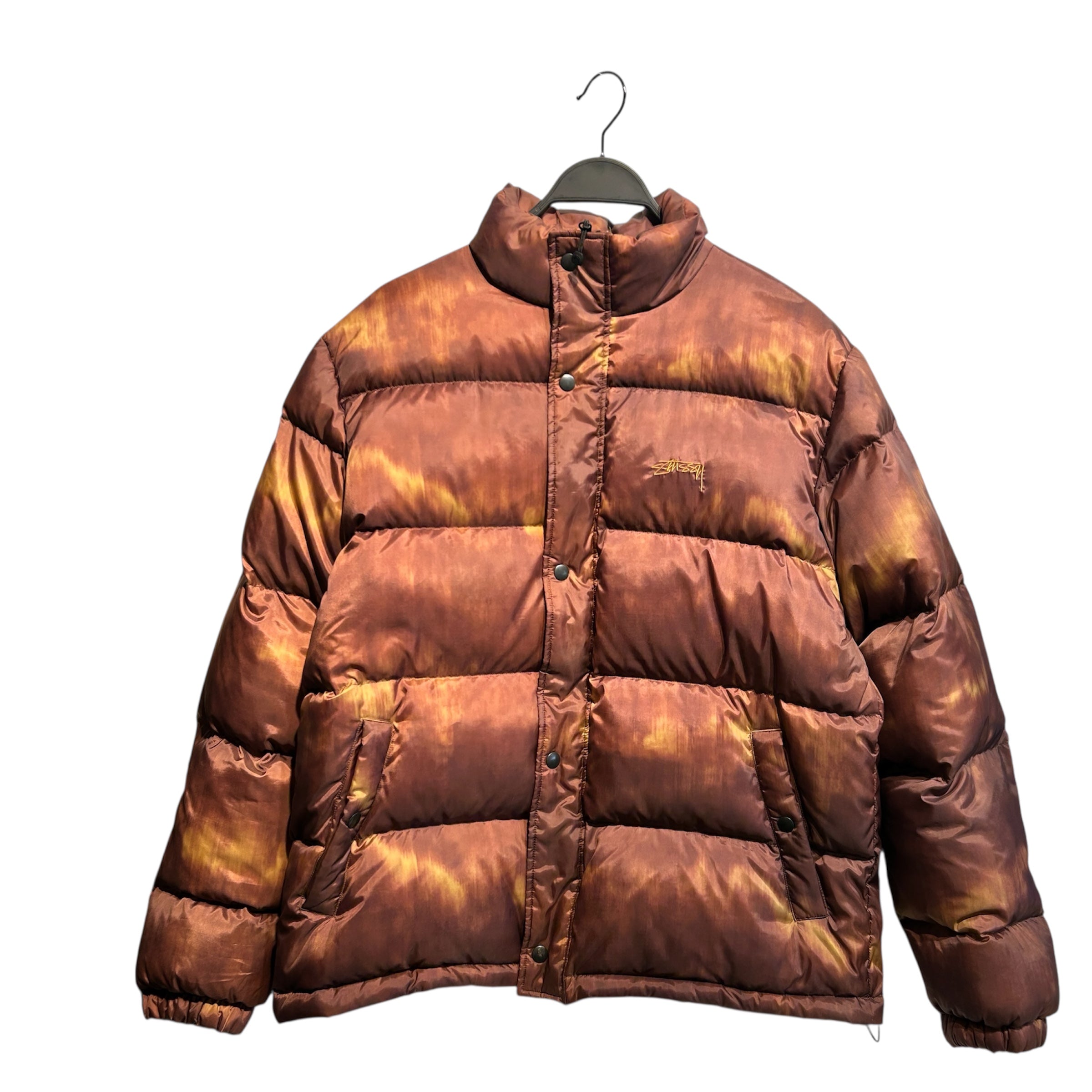 STUSSY/Puffer Jkt/M/Polyester/BRW/All Over Print/Puffer jacket view 1