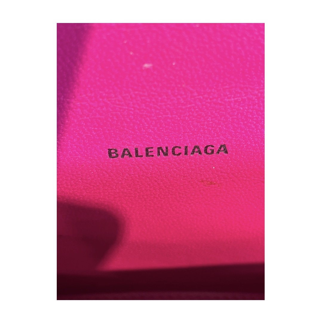 BALENCIAGA/Cross Body Bag/Leather/PNK/Hourglas top handle view 5