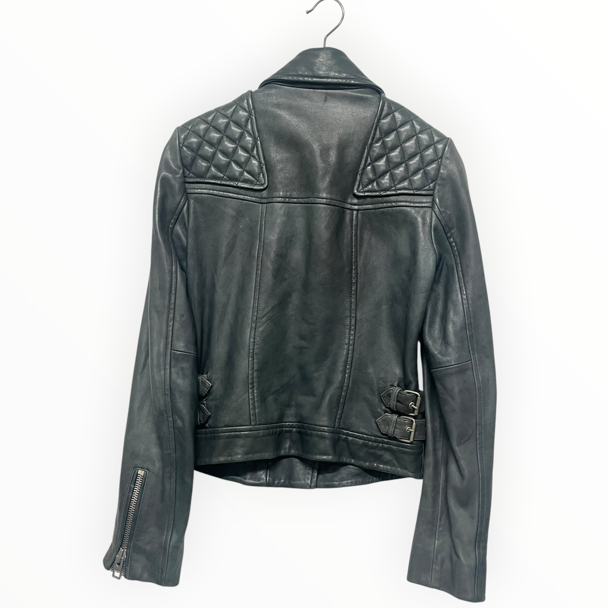 ALLSAINTS/Leather Jkt/0/Leather/GRY/WAIST ADJUSTMENT view 2