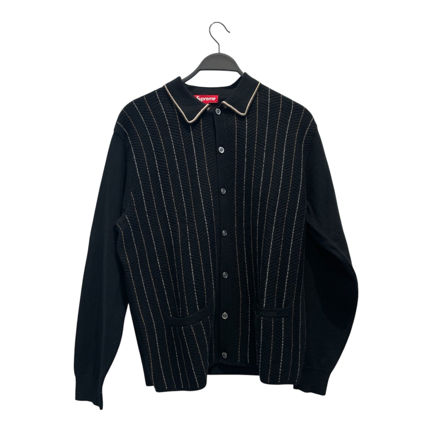 Supreme/Cardigan/M/Stripe/Wool/BLK/Herringbone Cardigan view 1