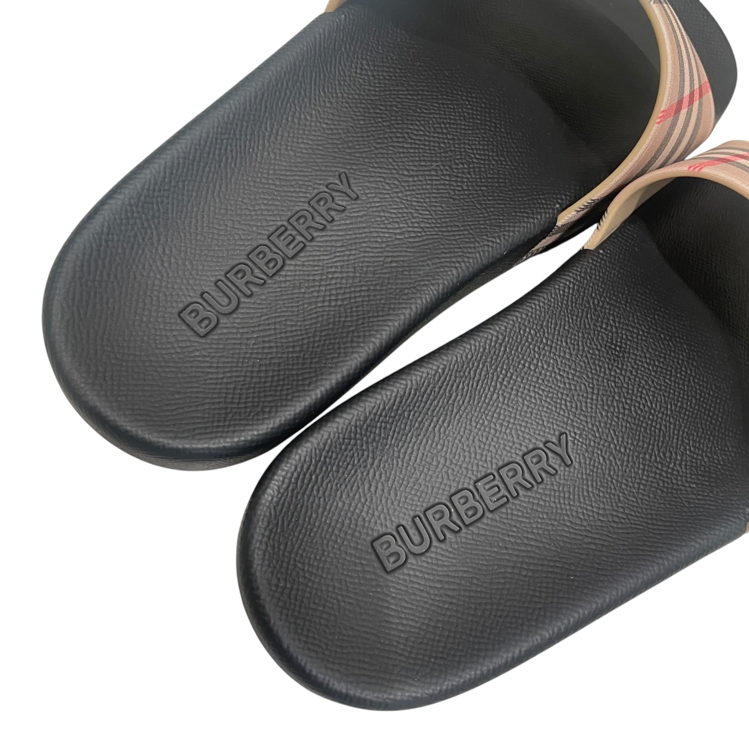 BURBERRY/Sandals/EU 40/BLK/FURLEY CHECK SLIDES view 3