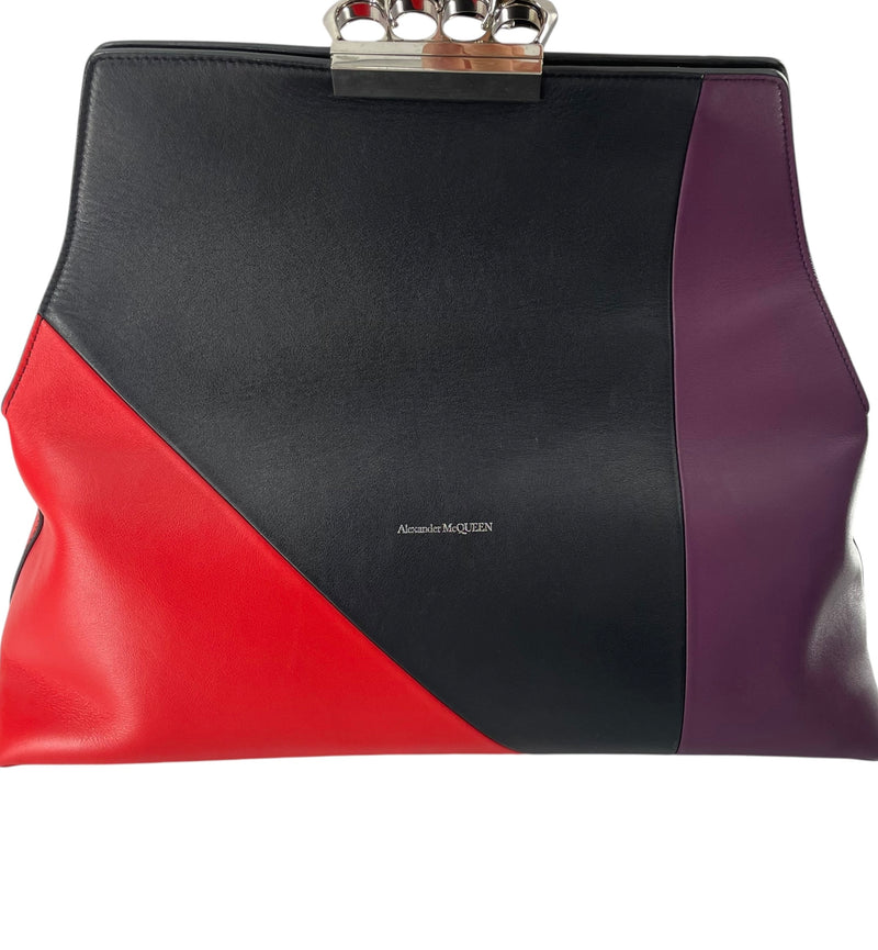 Alexander McQueen/Cross Body Bag/Leather/BLU/SCALES + BRASS KNUCKLE