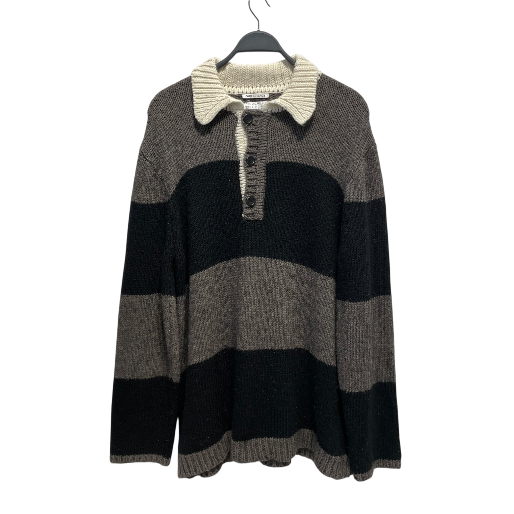 OUR LEGACY/Heavy Sweater/L/Stripe/Wool/GRY/ view 1