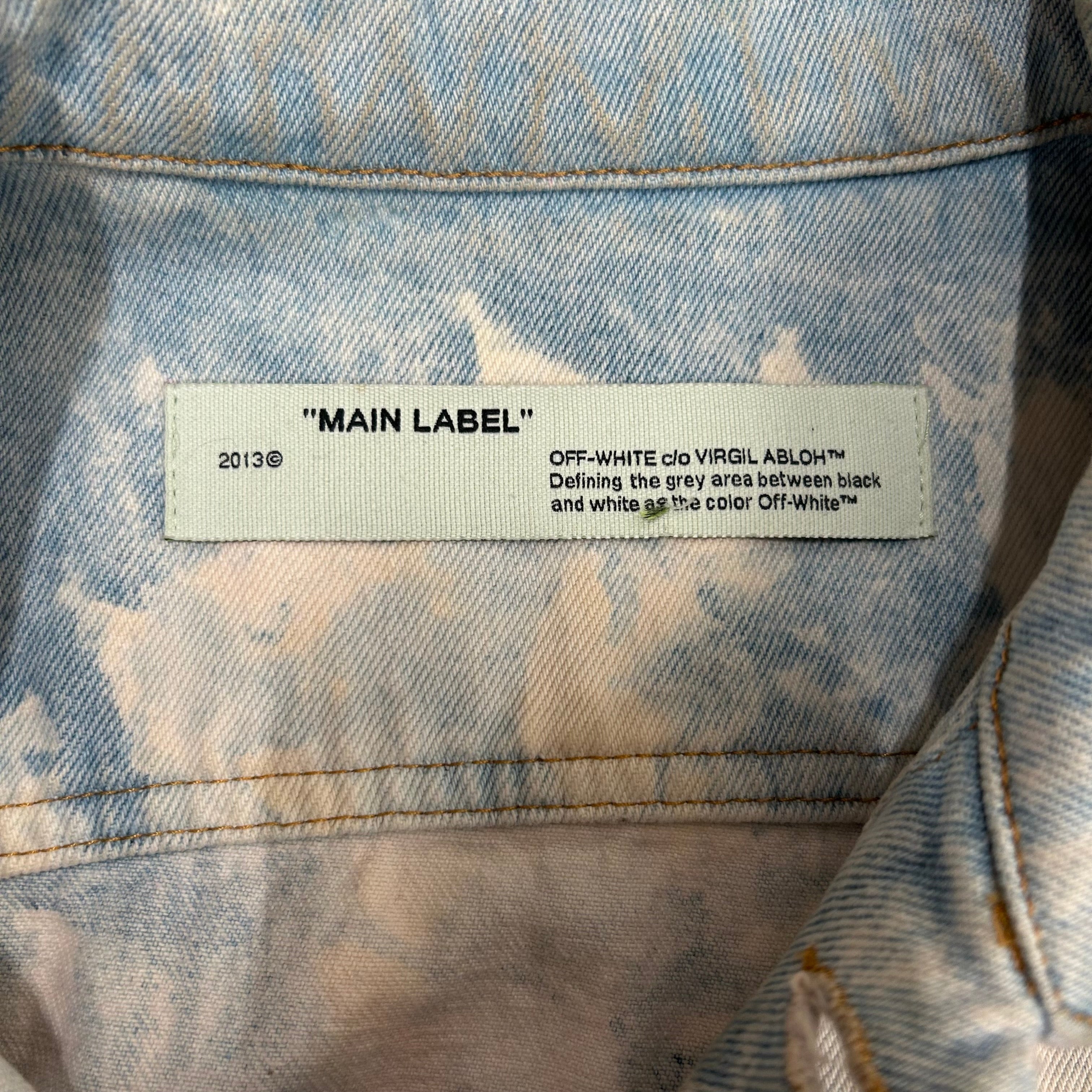 OFF-WHITE/Denim Jkt/M/Denim/BLU/Graphic/Paint Splattered Jean Jacket view 3