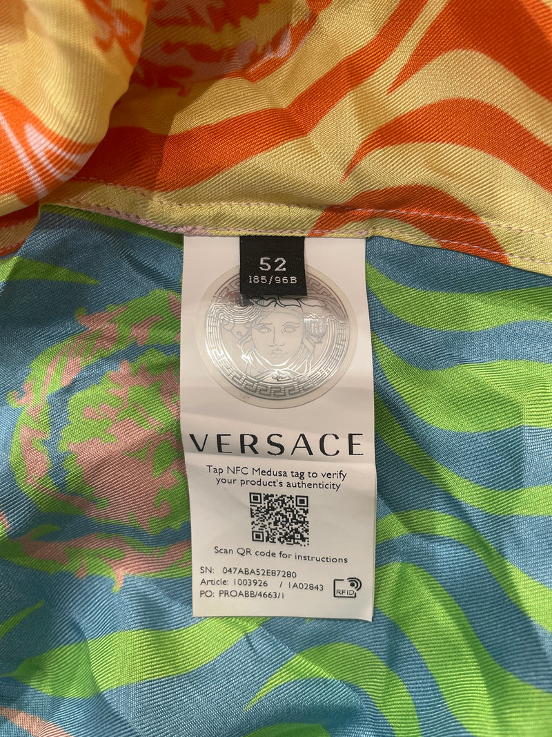 VERSACE/SS Shirt/52/Silk/MLT/All Over Print/SPLIT COLOR HIPPY PRINT