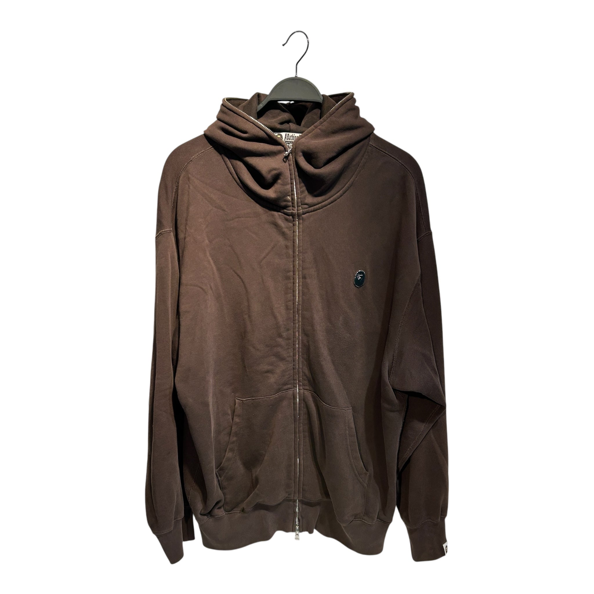 A BATHING APE/Zip Up Hoodie/L/Cotton/BRW/One Point, Metal Bape Head view 1