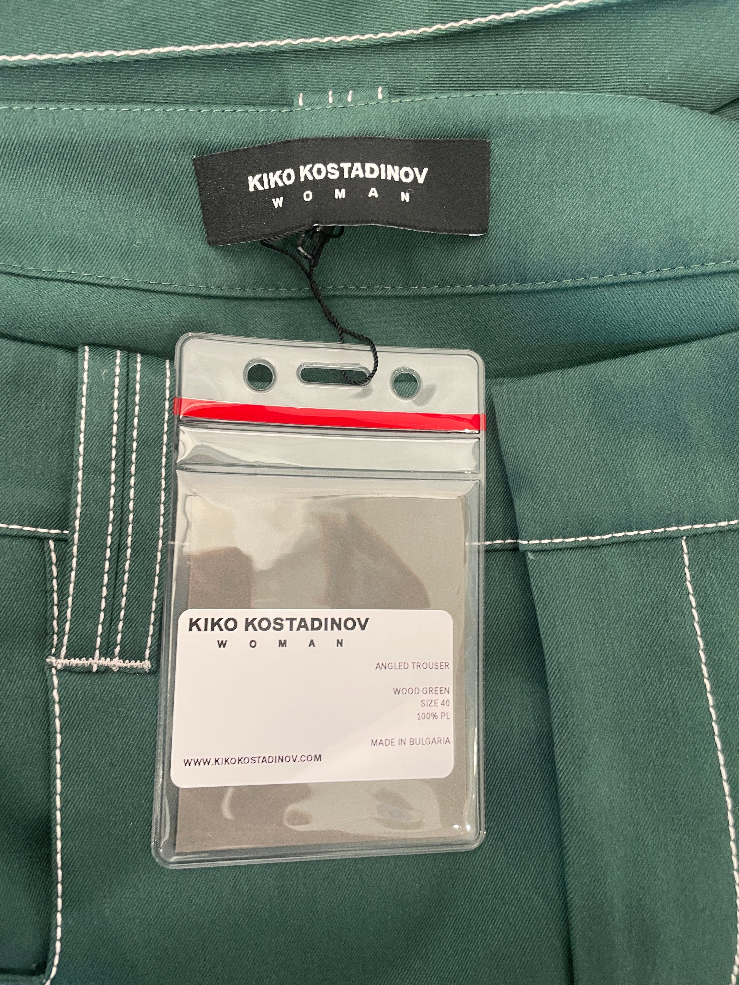 Kiko Kostadinov/Wide Leg Pants/40/Cotton/GRN/ view 4