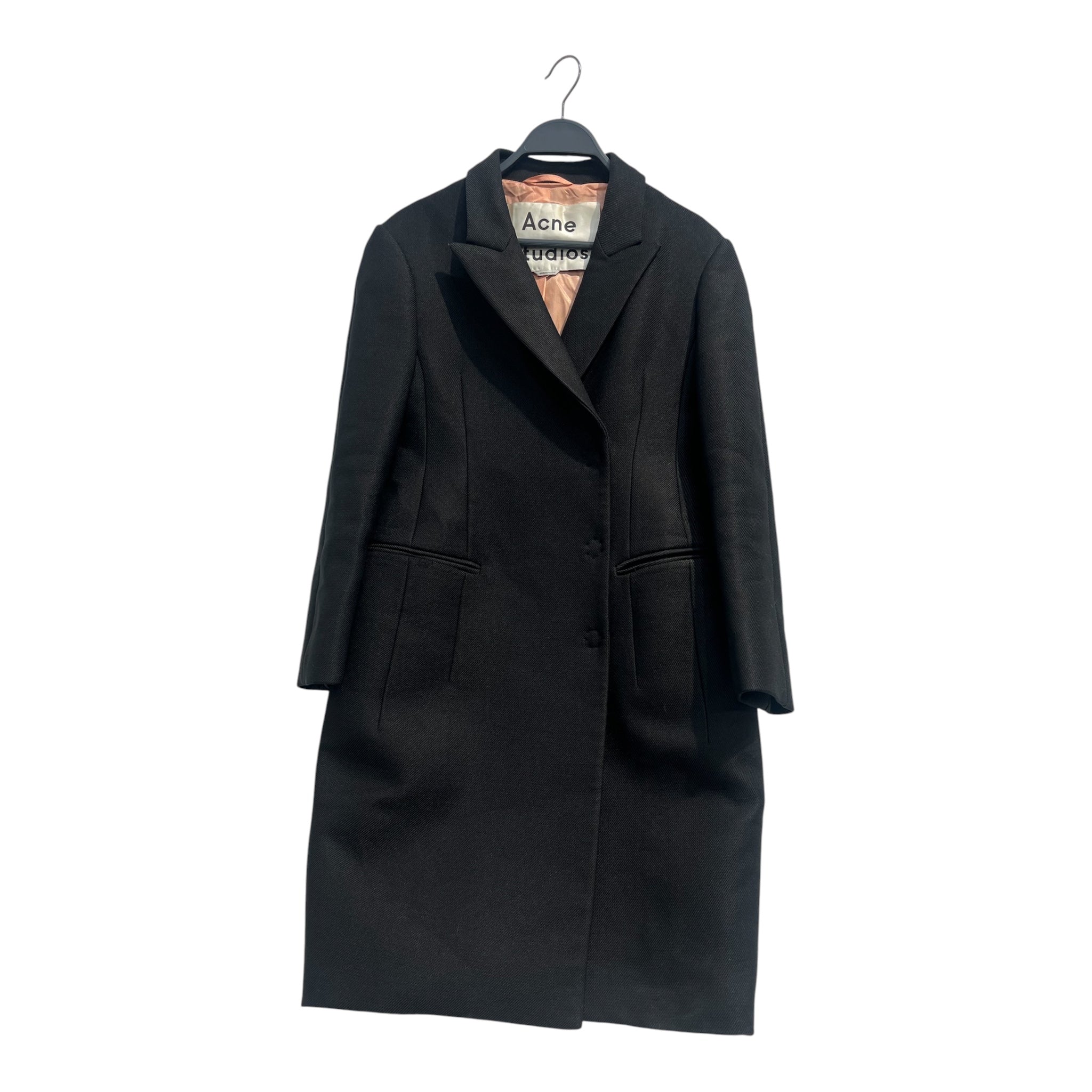 Acne Studios/Peacoat/32/Polyester/BLK/pink lined coat slvr buttons view 1