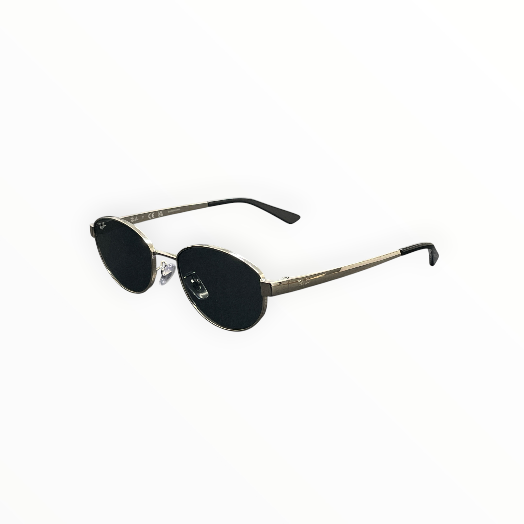 Ray-Ban/Sunglasses/Plastic/SLV/Oval/L's/silver metal/darklens view 2
