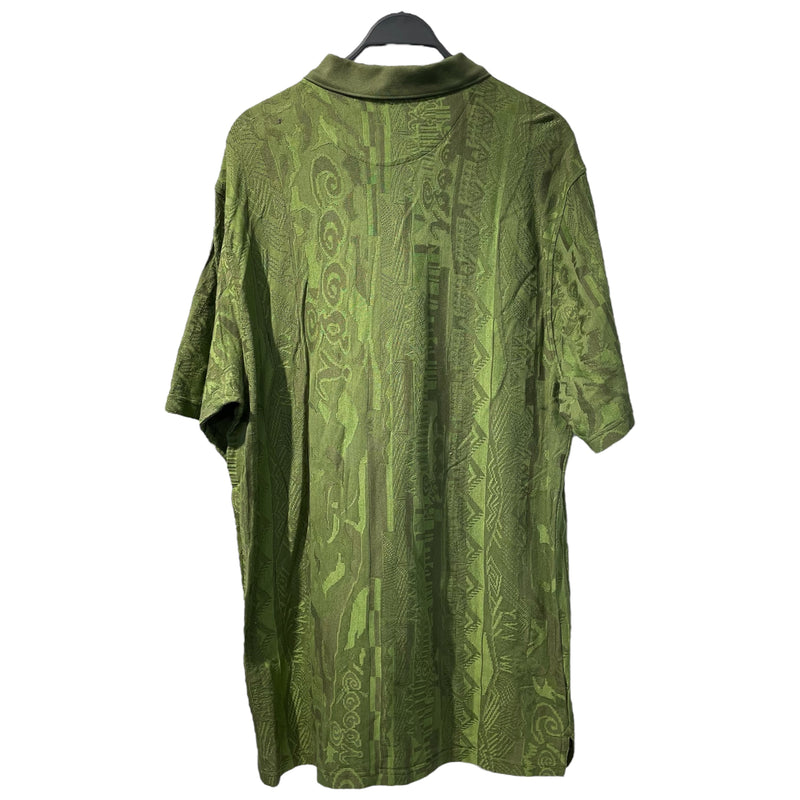 COOGI/Polo Shirt/XXL/Cotton/GRN/All Over Print/COOGI GREEN POLO SHIRT