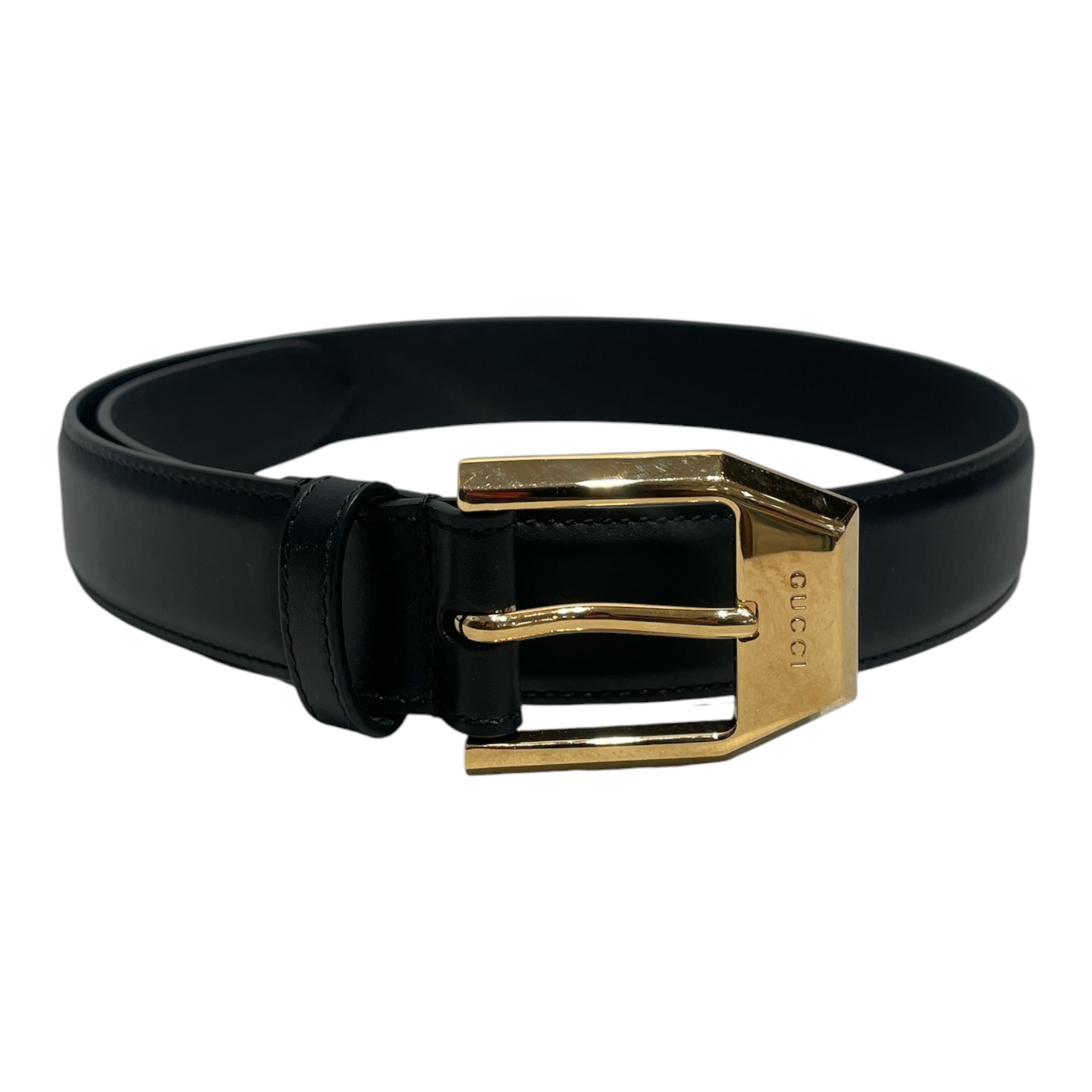 GUCCI/Belt/Leather/BLK/L's/Block Buckle Belt view 1