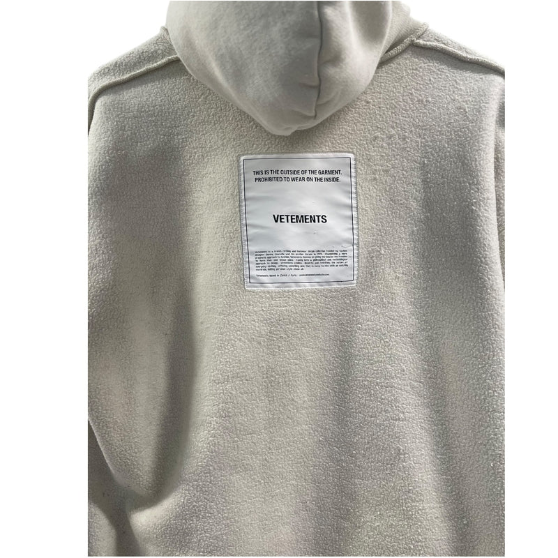 VETEMENTS/Hoodie/M/Cotton/BEG/INSIDE OUT