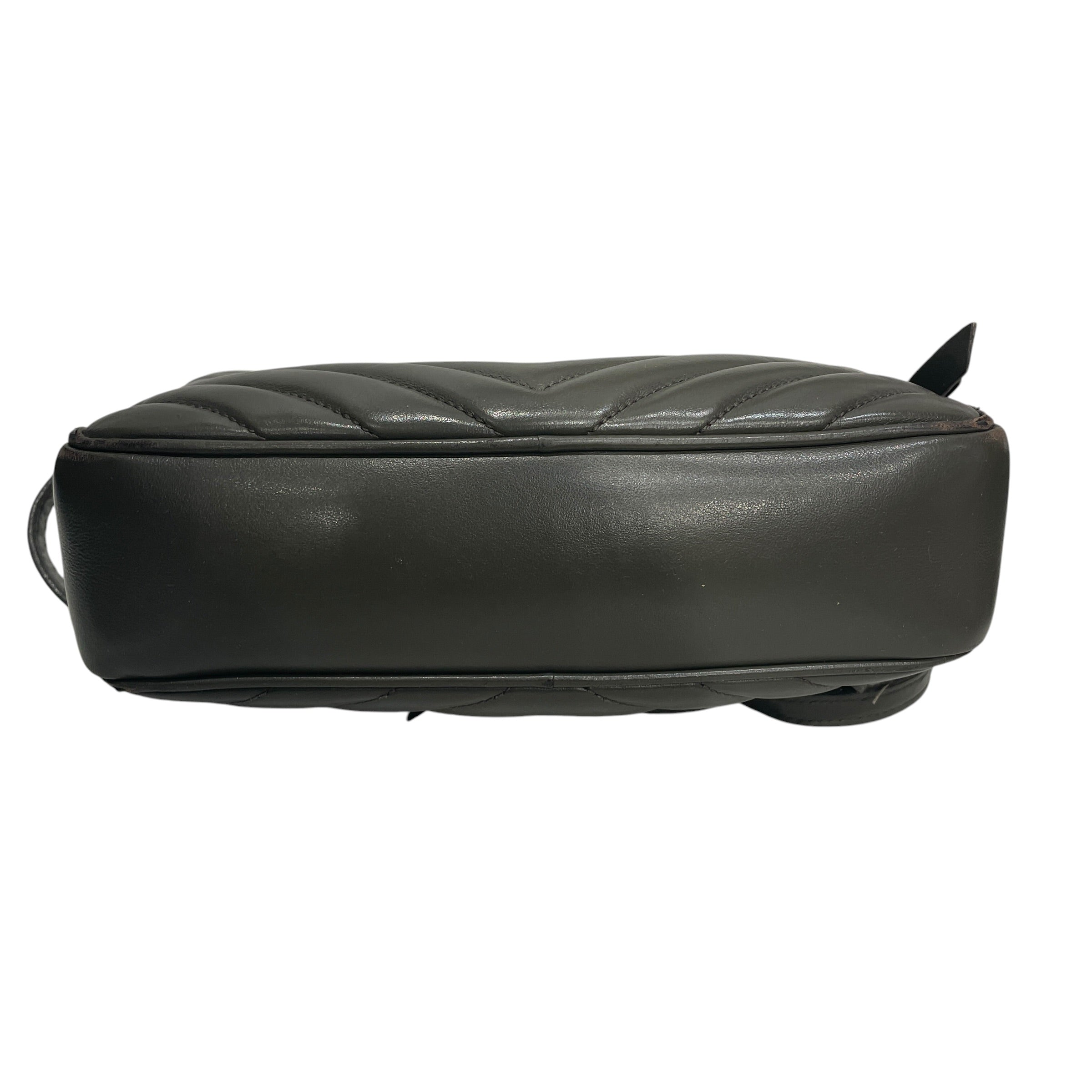 YVES SAINT LAURENT/Cross Body Bag/Stripe/Leather/GRY/CALFSKIN CAMERA BAG view 3