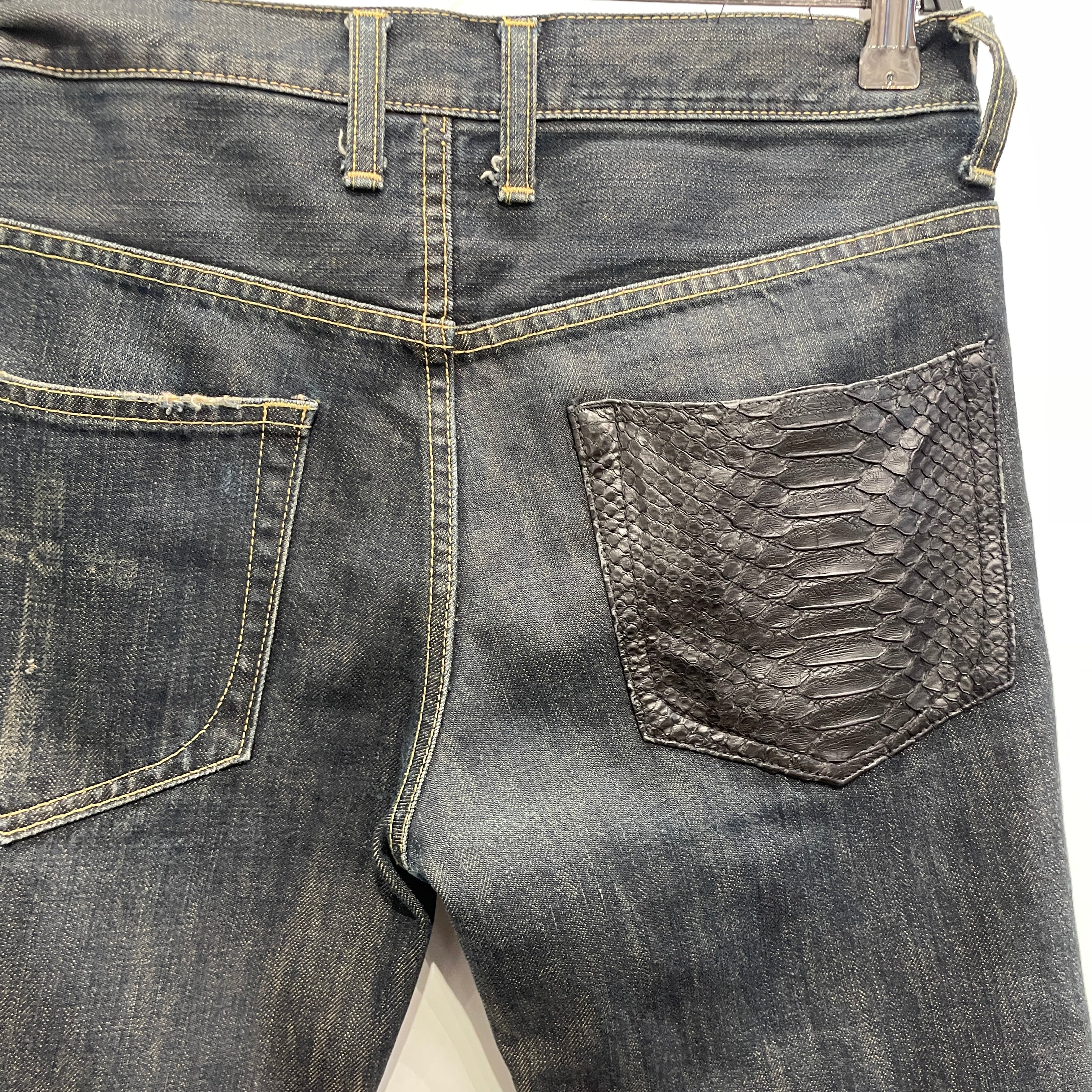 ISAMU KATAYAMA BACKLASH/Skinny Pants/1/Cotton/IDG/SNAKESKIN POCKET DENIM view 7