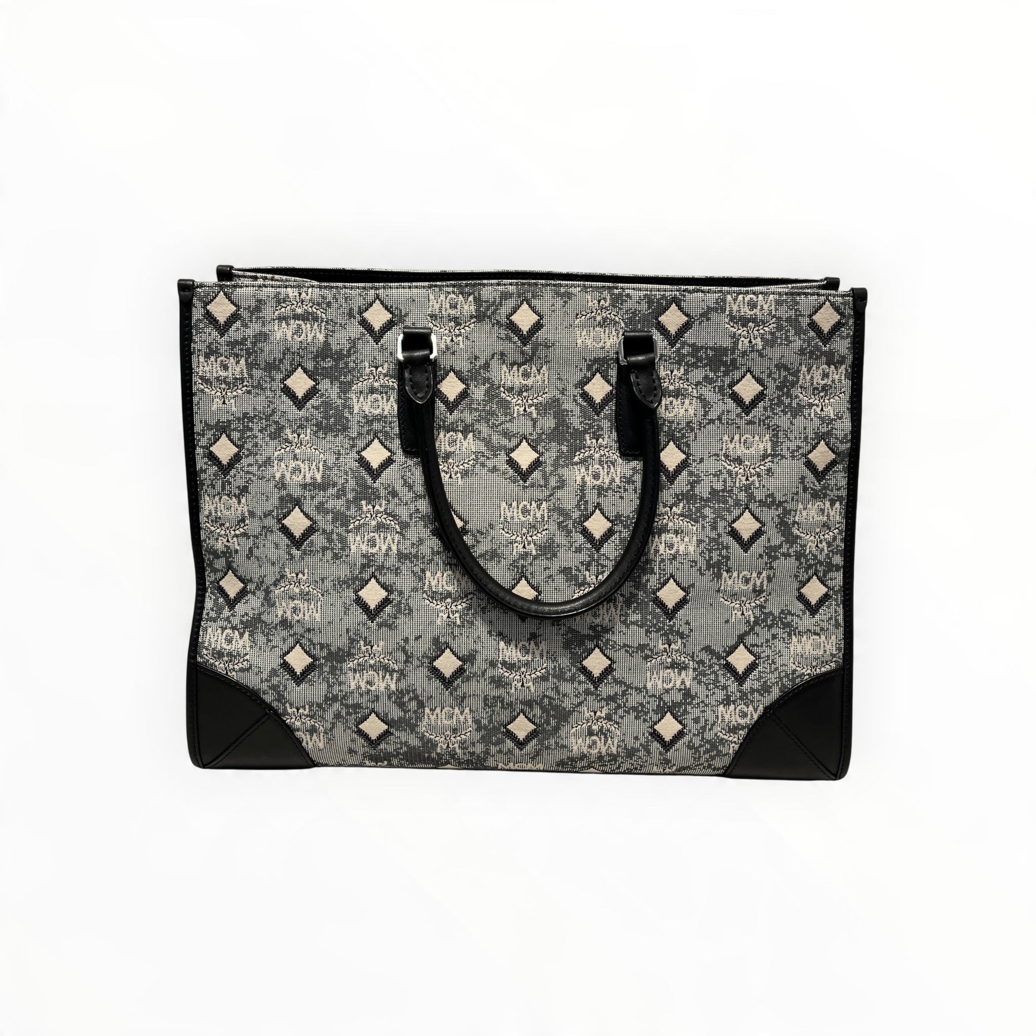 MCM/Tote Bag/Monogram/Cotton/BLU/MUNCHEN TOTE BLU/GRY view 2