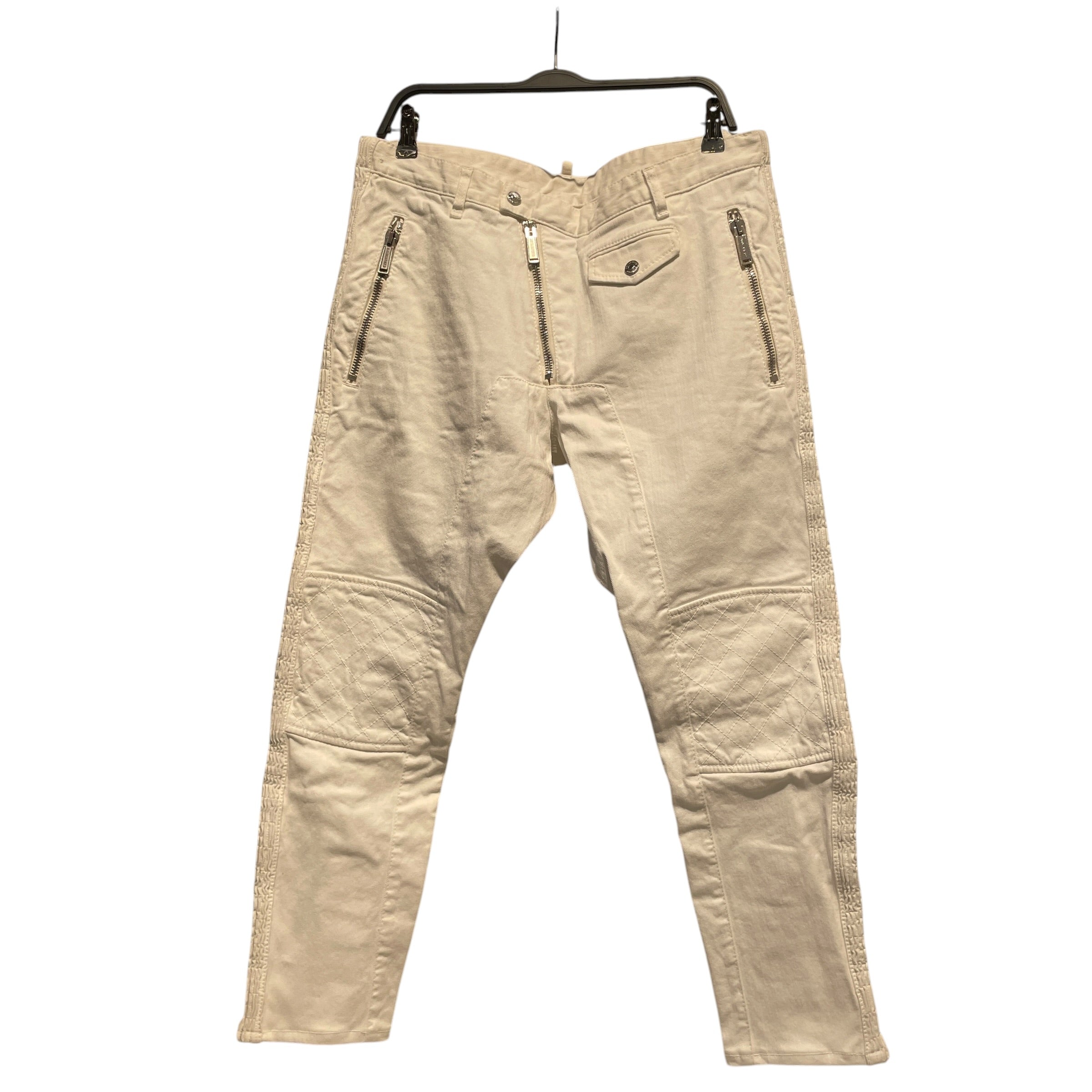 DSQUARED2/Skinny Pants/52/Denim/WHT/ZIPPERS/SLANTED view 1