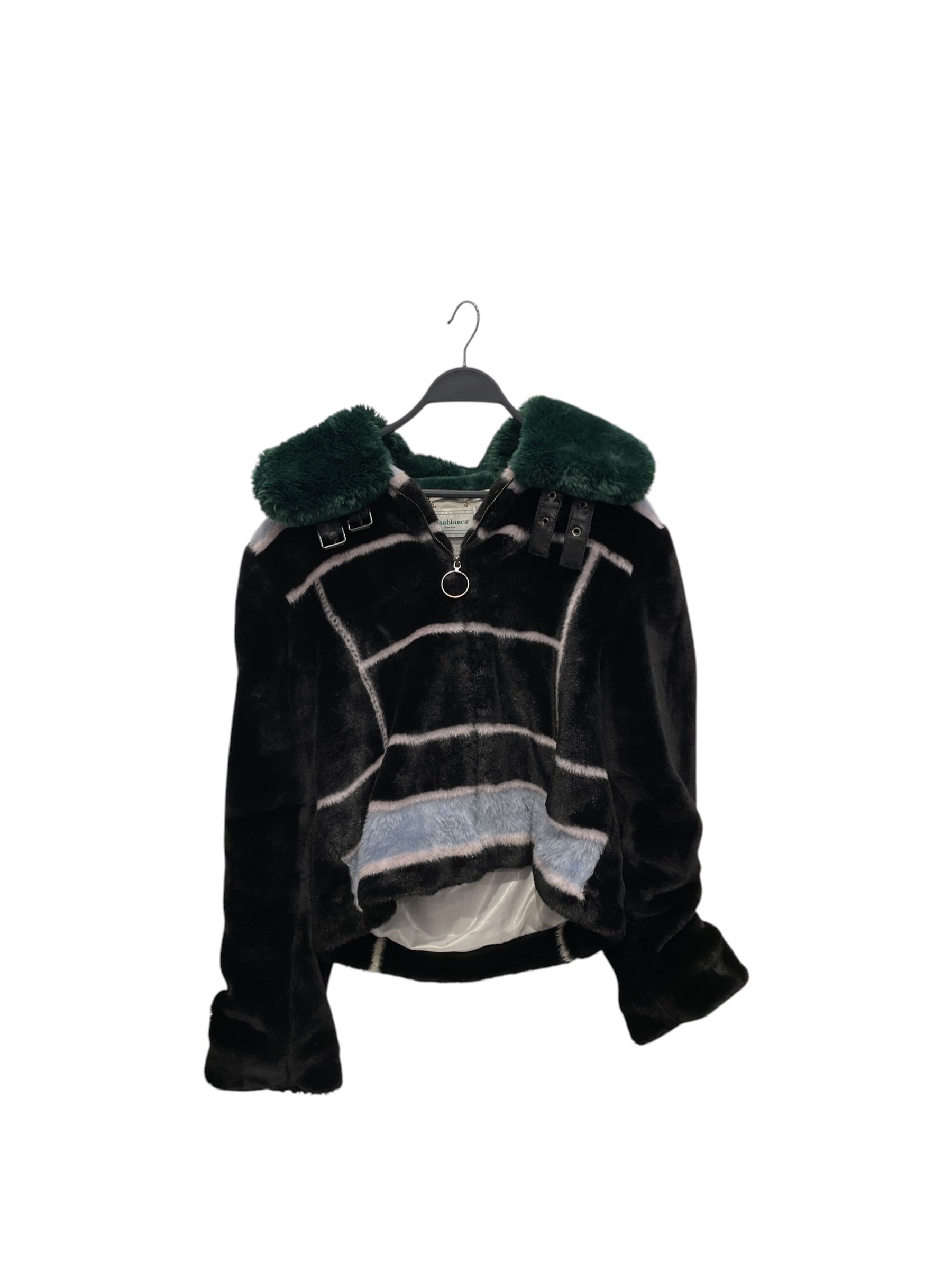 CASABLANCA/Jacket/S/All Over Print/Fake Fur/BLK/CB GRN BLU FAUX FUR RUNWAY2019 view 1