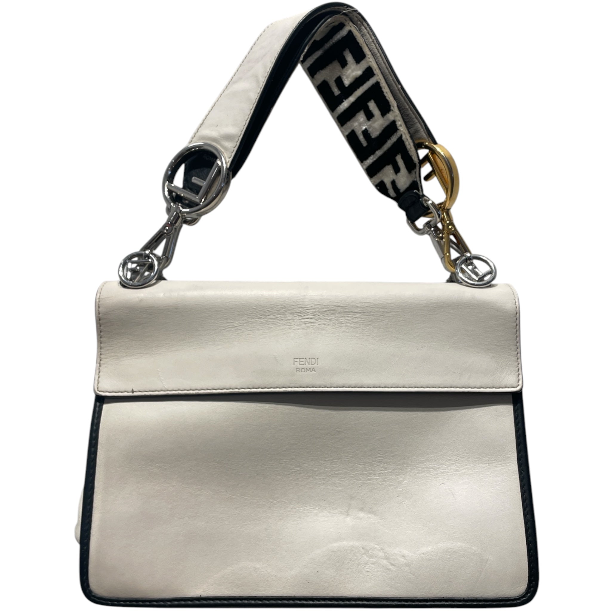 FENDI/Hand Bag/Leather/WHT/Vitello Kan i Logo Bag view 2