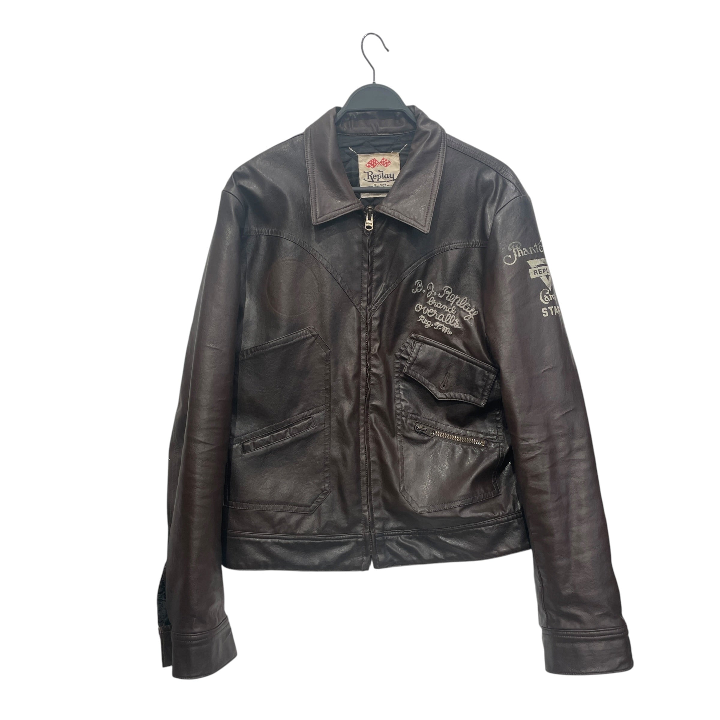 MADE IN HEAVEN /Leather Jkt/XL/Leather/BRW/MADEINHEAV BRWN EMBR PRINTED J view 1