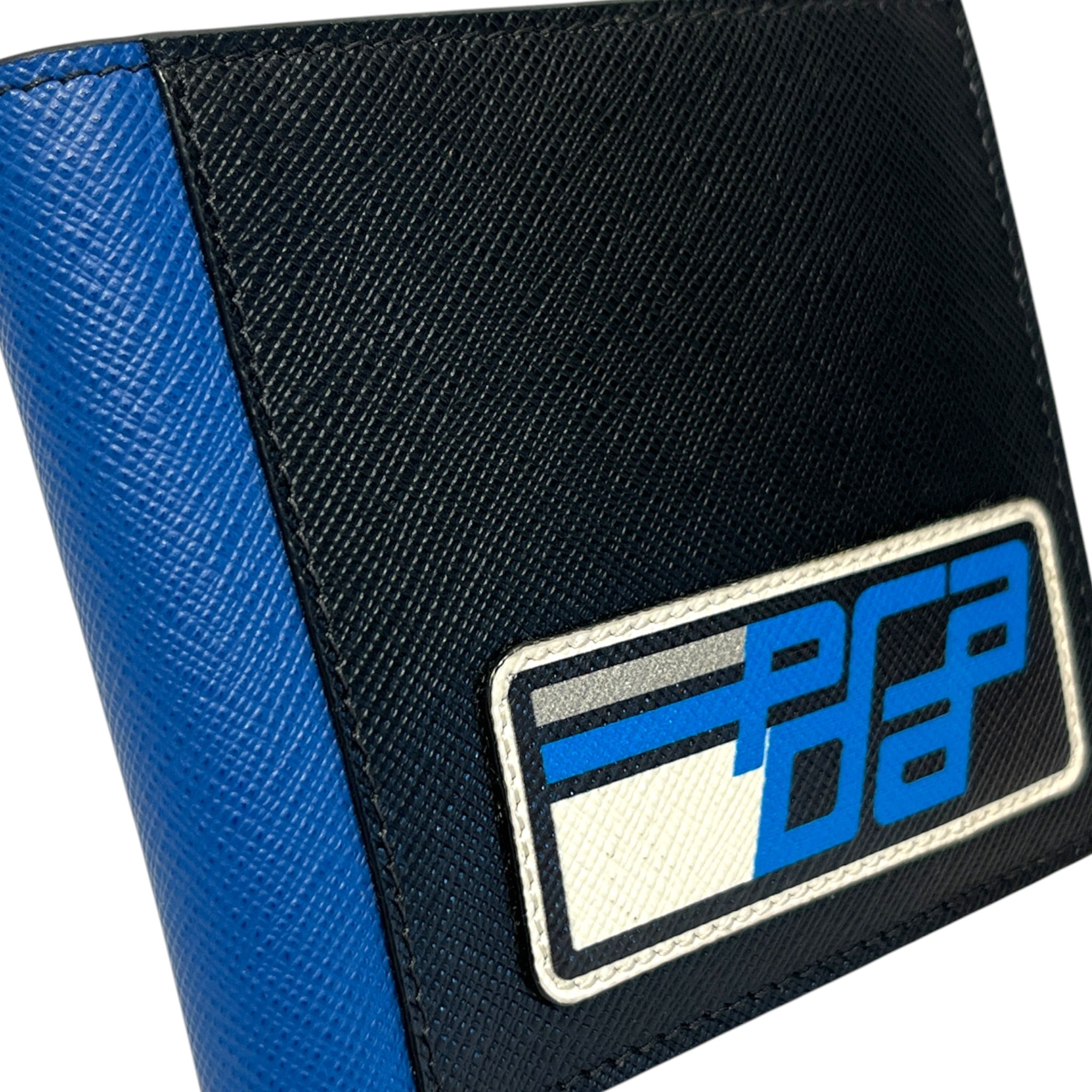 PRADA/Bifold Wallet/Leather/BLK/BLUE LOGO view 6