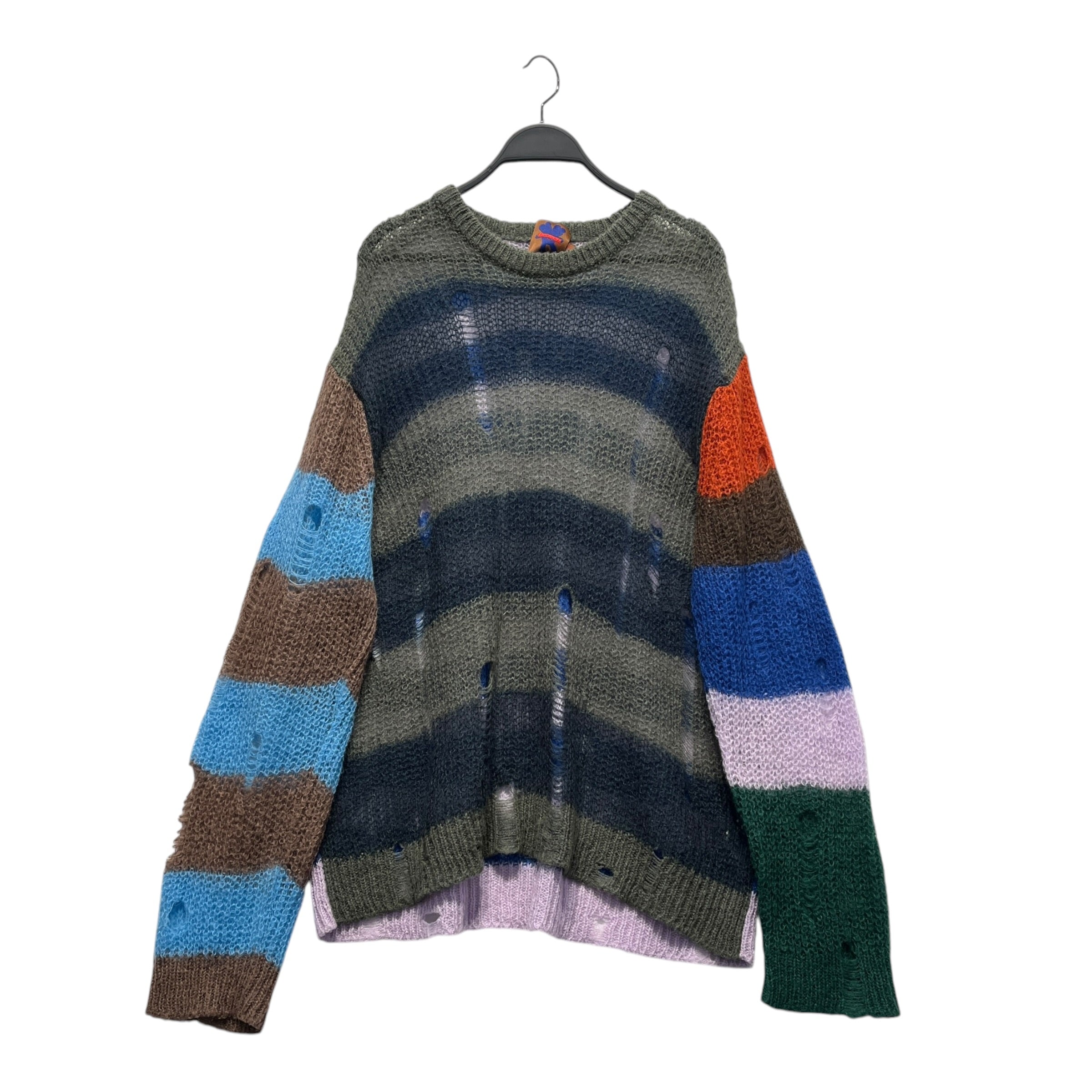 Heaven By Marc Jacobs/Sweater/XL/Stripe/Mohair/MLT/DISTRESS HOLES ALL OVER view 1