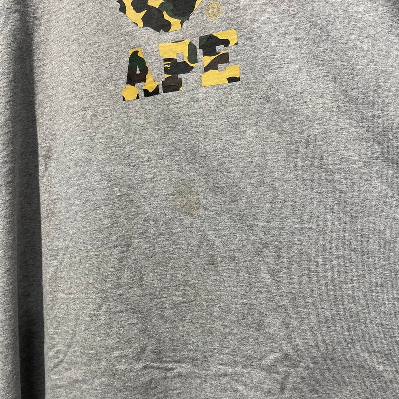 A BATHING APE/T-Shirt/XXL/Cotton/GRY/camo ape