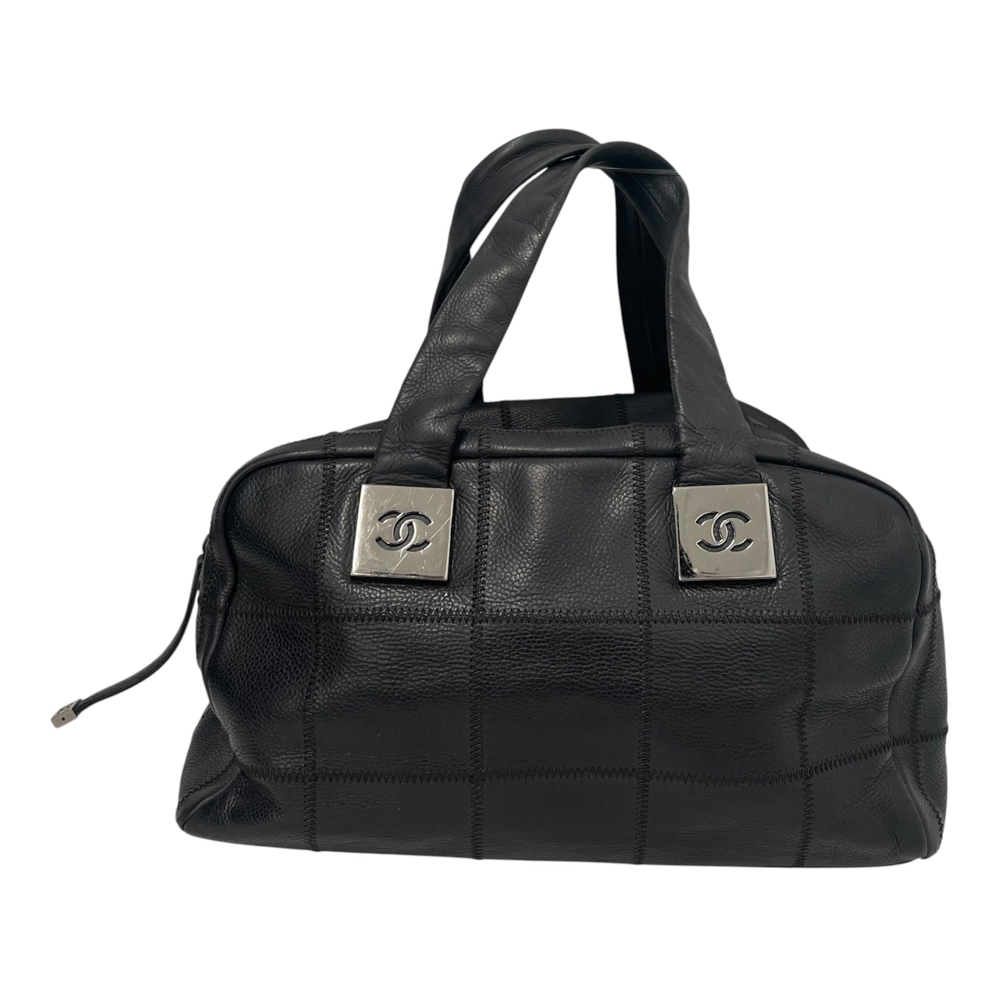 CHANEL/Hand Bag/Leather/BLK/CHOCALATEBARBOWLINGBAG view 1