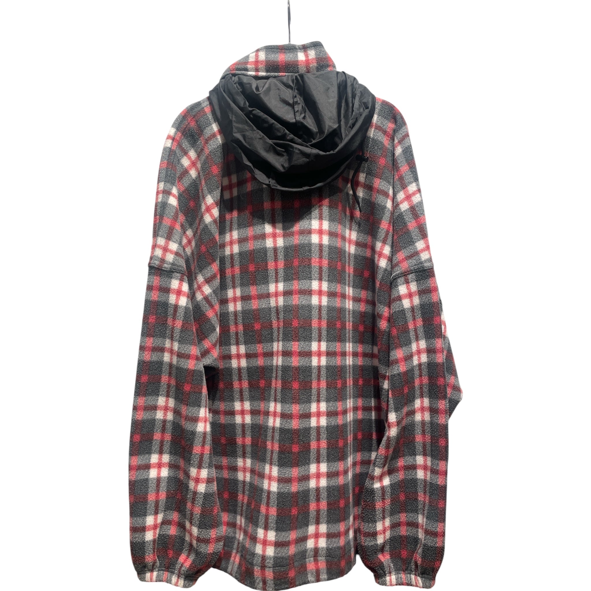 BALENCIAGA/Fleece Jkt/S/Polyester/RED/Plaid/ZIP UP FLEECE view 2