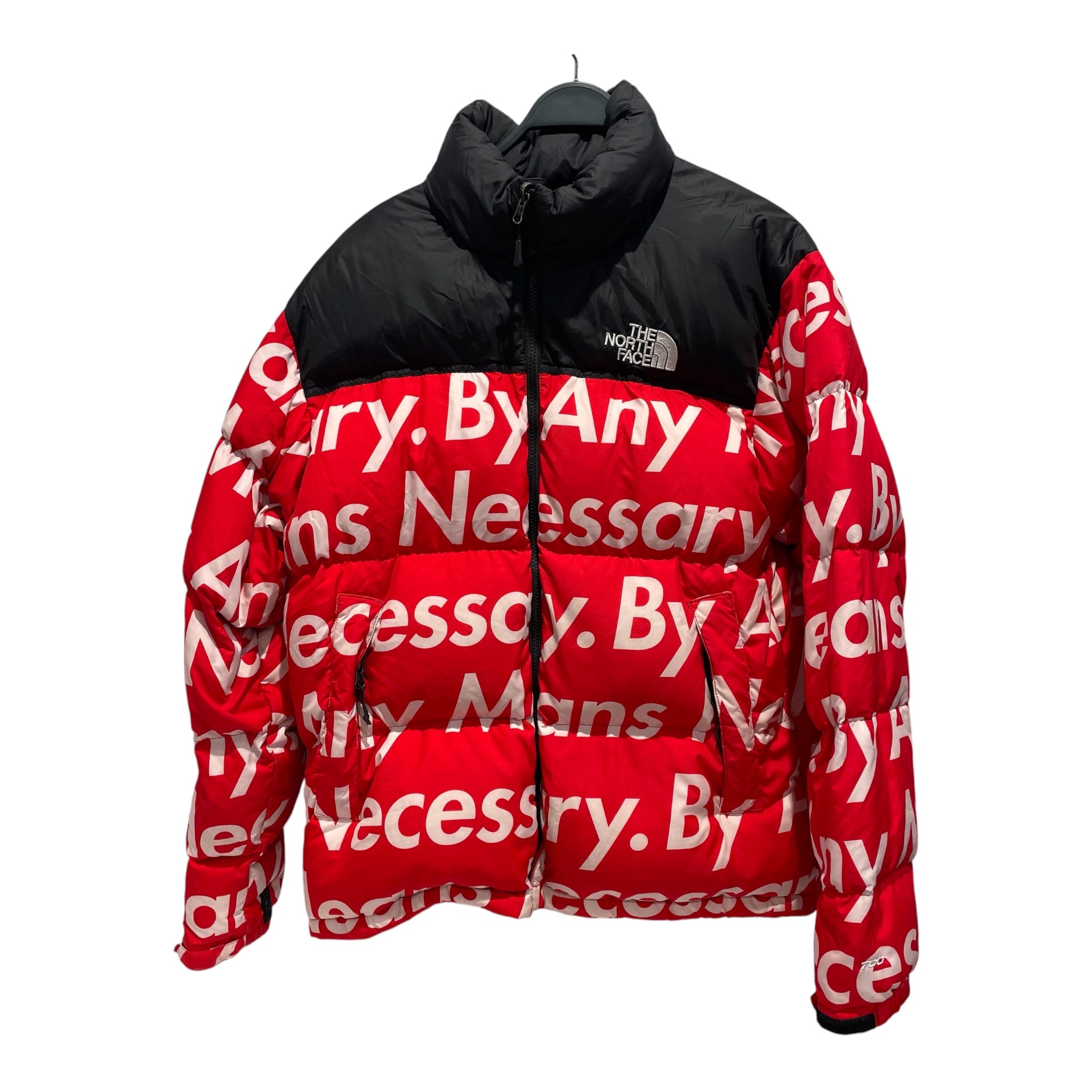 THE NORTH FACE/Supreme/Puffer Jkt/L/Nylon/RED/All Over Print/By Any Means Nessisary puffer view 1