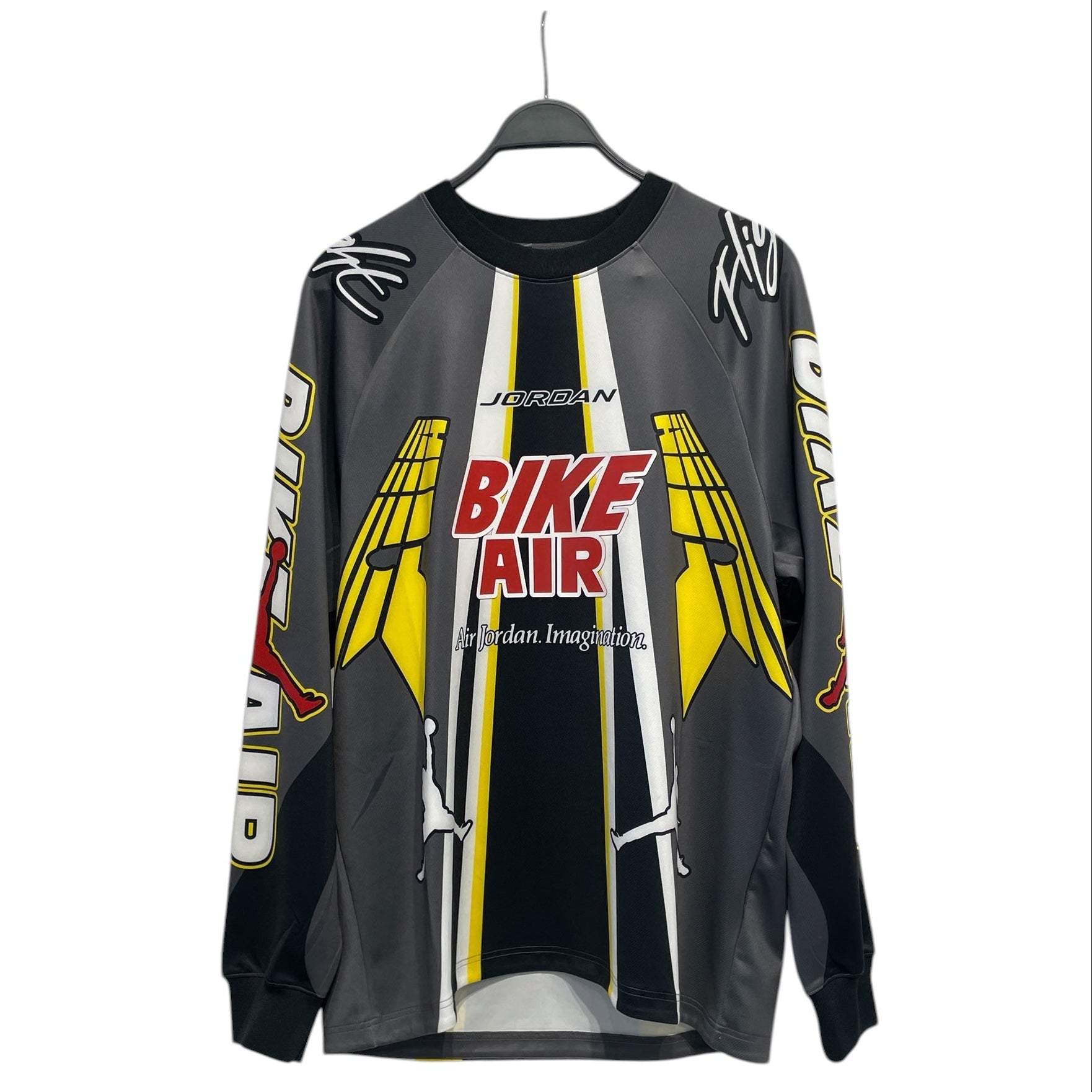 Supreme/NIKE/LS T-Shirt/M/Acrylic/GRY/All Over Print/bike air jersey view 1