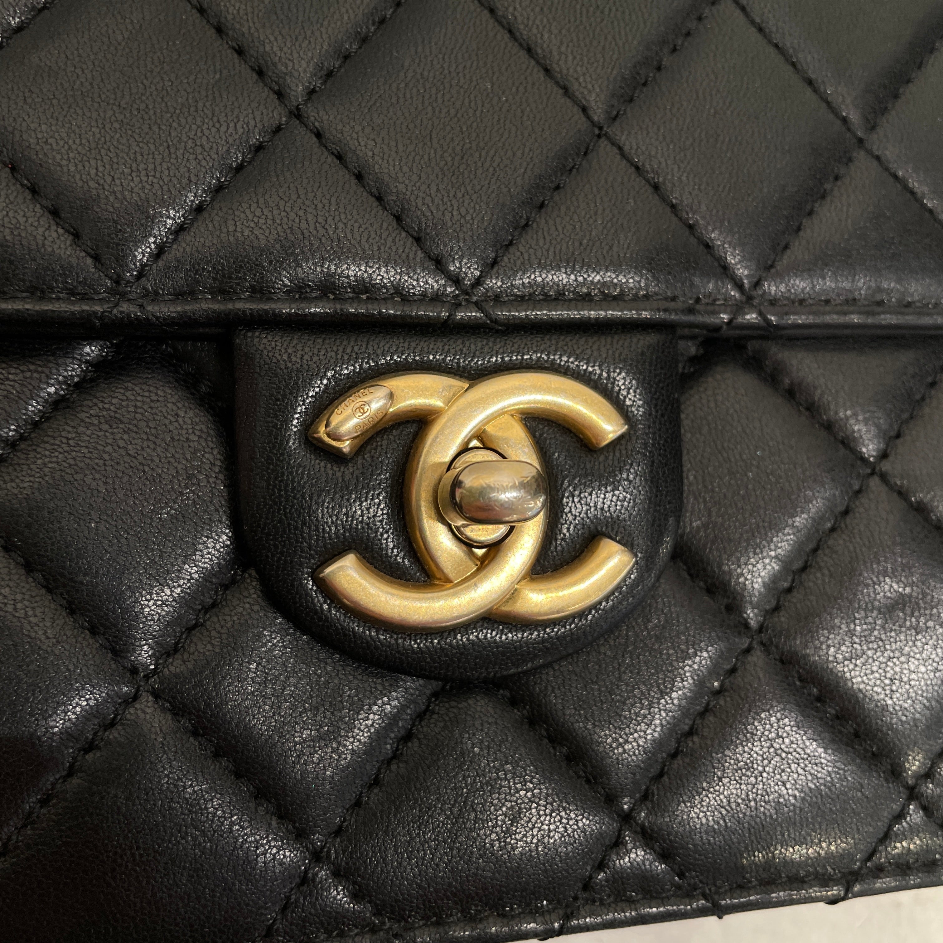 CHANEL/Cross Body Bag/Leather/BLK/27773941 PEARL FLAP SMALL view 4