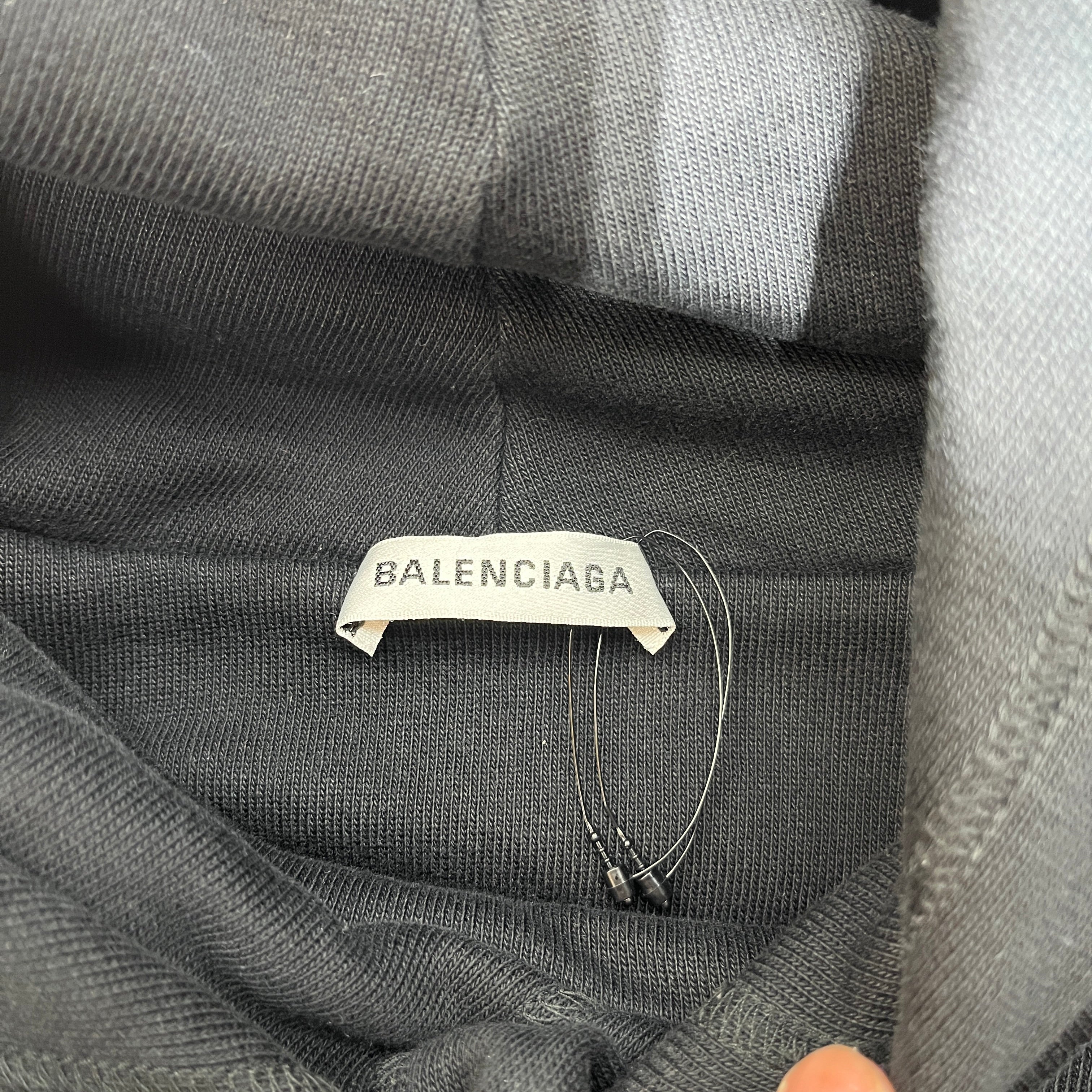 BALENCIAGA/Hoodie/XS/Cotton/BLK/I LOVE TECHNO Double Layered view 5