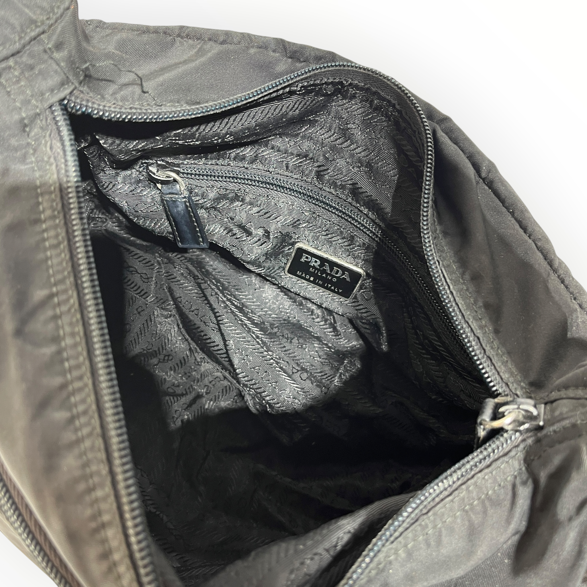PRADA/Cross Body Bag/Nylon/BLK/tessuto messenger view 4