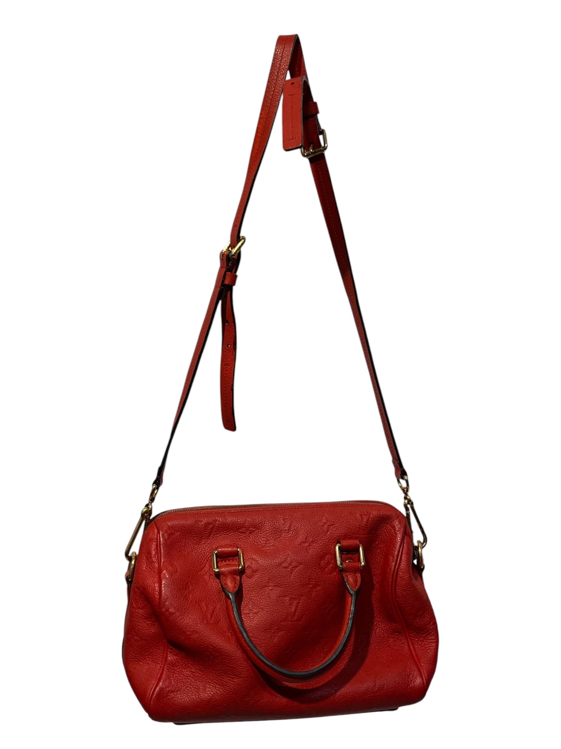 LOUIS VUITTON/Cross Body Bag/Monogram/Leather/RED/Empreinte Speedy Bandouliere view 3