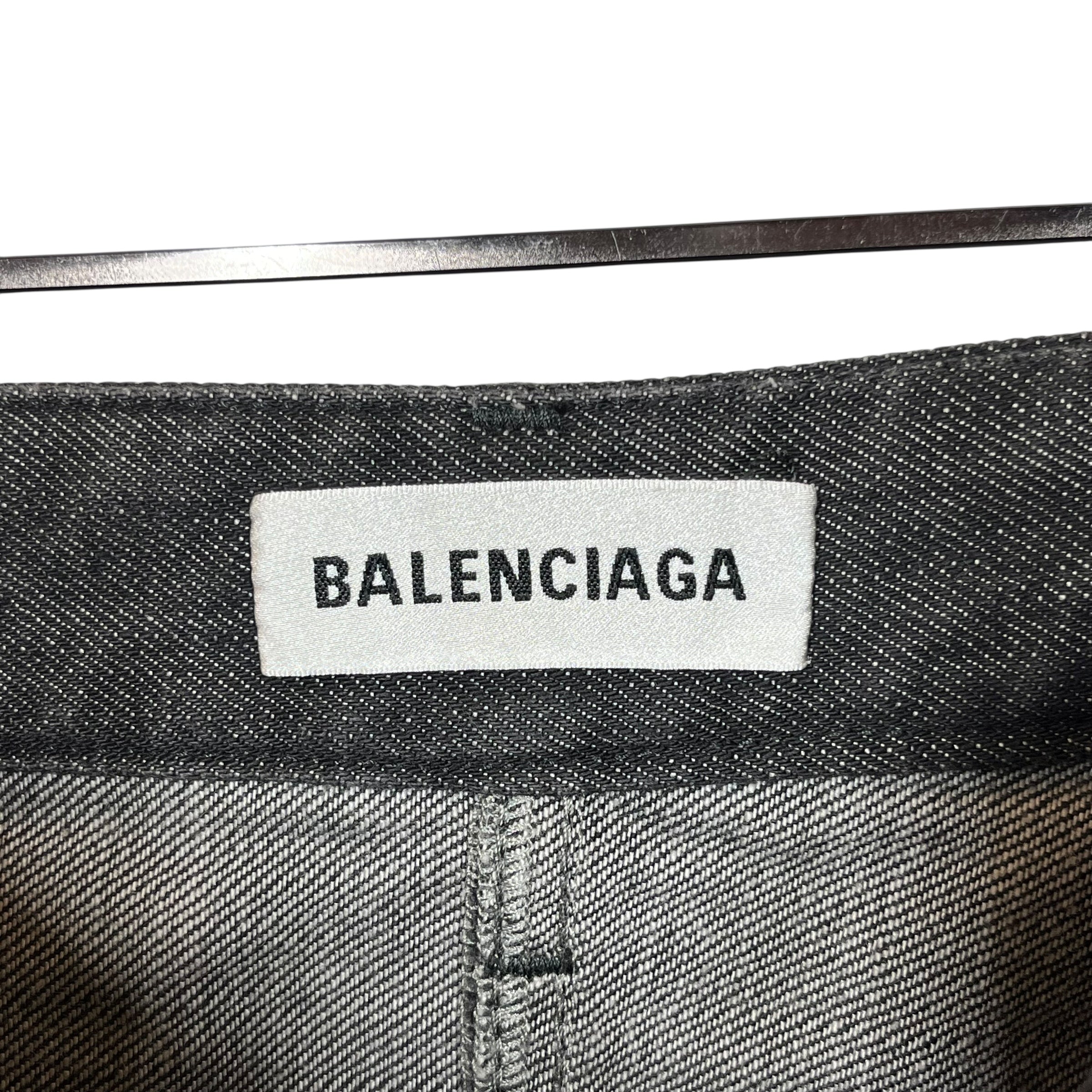 BALENCIAGA/Skirt/36/Denim/BLK/DENIM SKIRT SHORT view 3