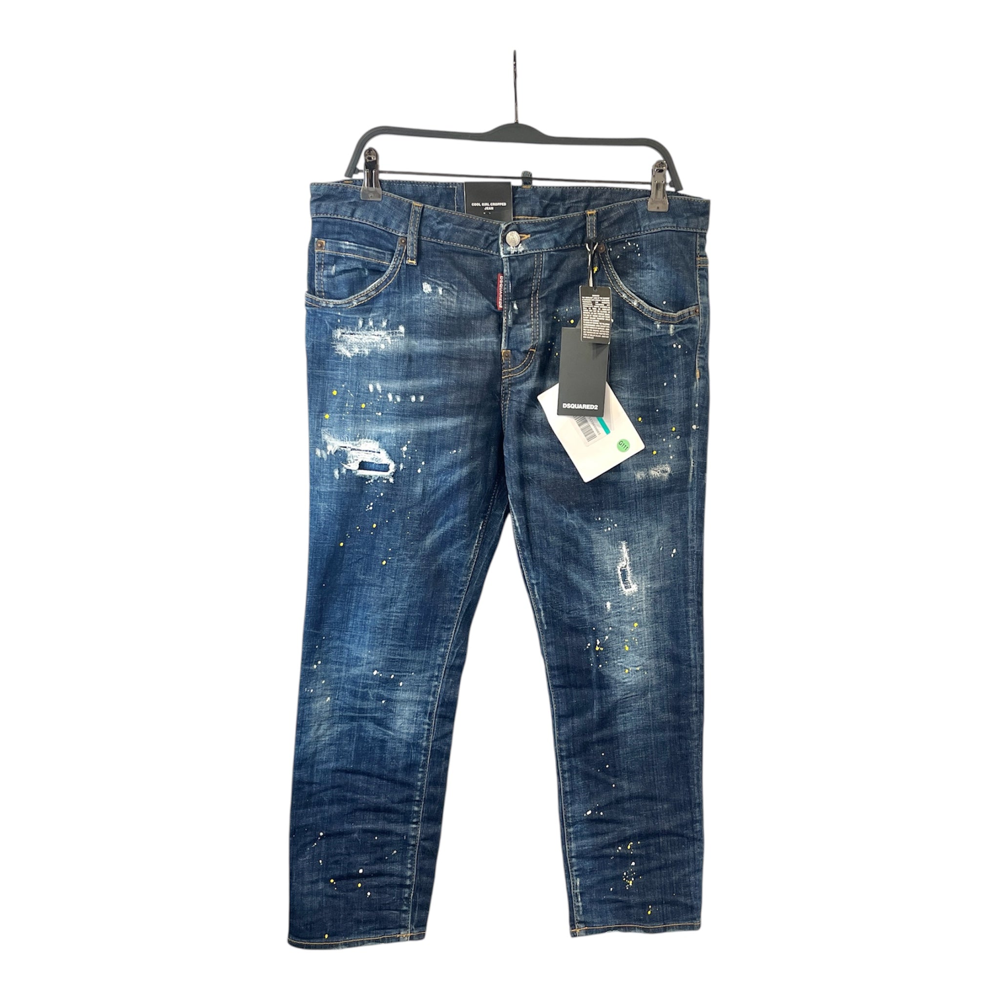 DSQUARED2/Cropped Pants/42/All Over Print/Denim/NVY/Cool Girl Crop Pt. Splat view 1
