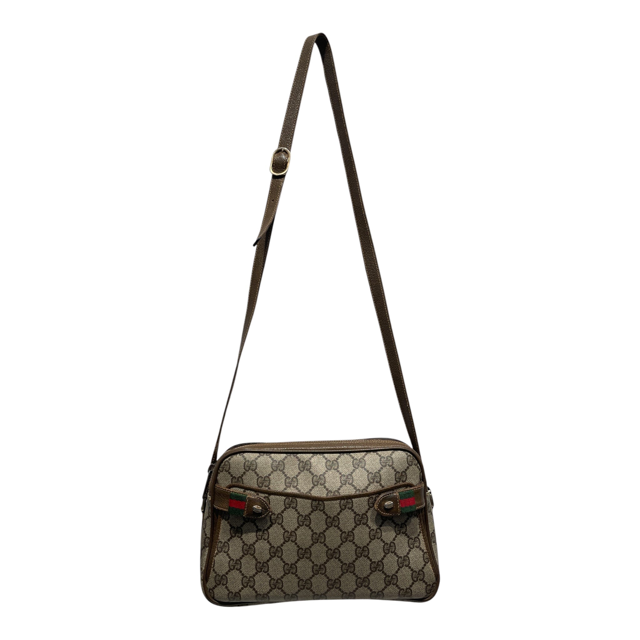 GUCCI/Hand Bag/Monogram/Leather/BEG/GG SUPREME SHERRY CAMERA BAG view 1