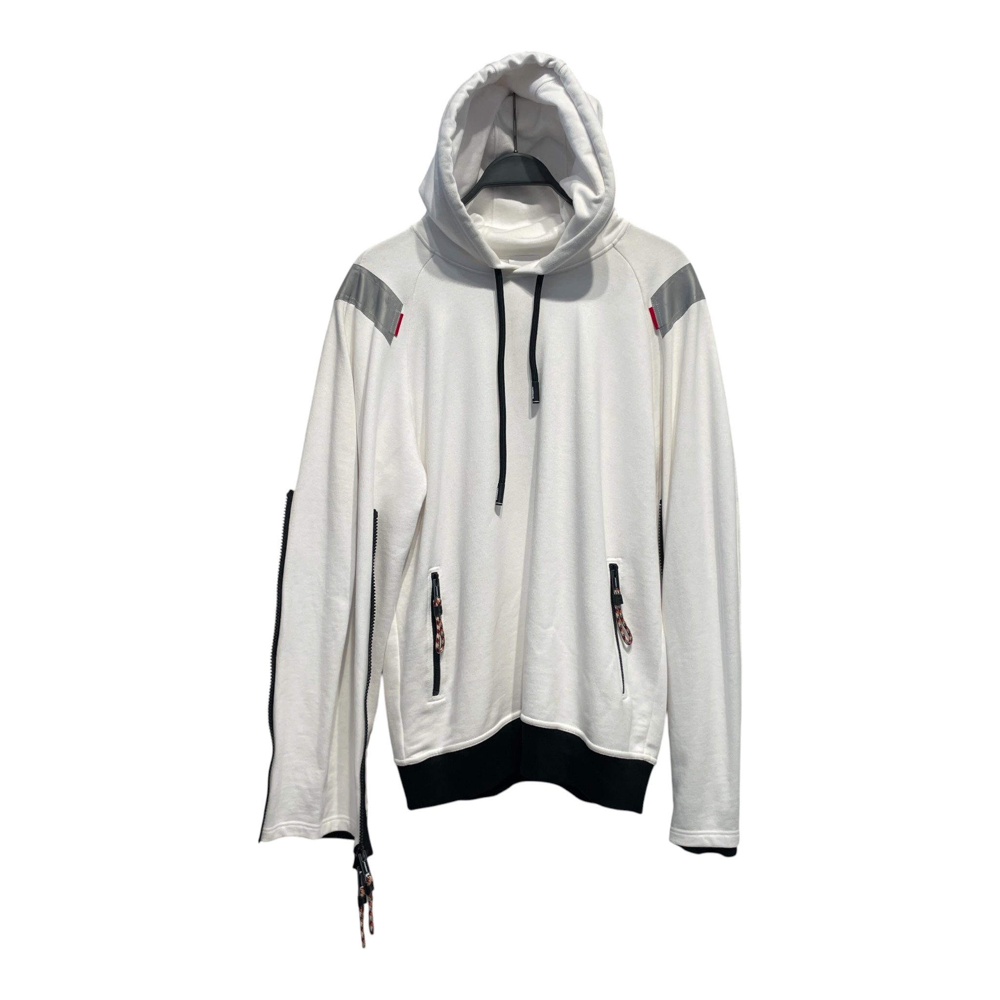BURBERRY/Hoodie/S/Cotton/WHT/reflective shoulder view 1