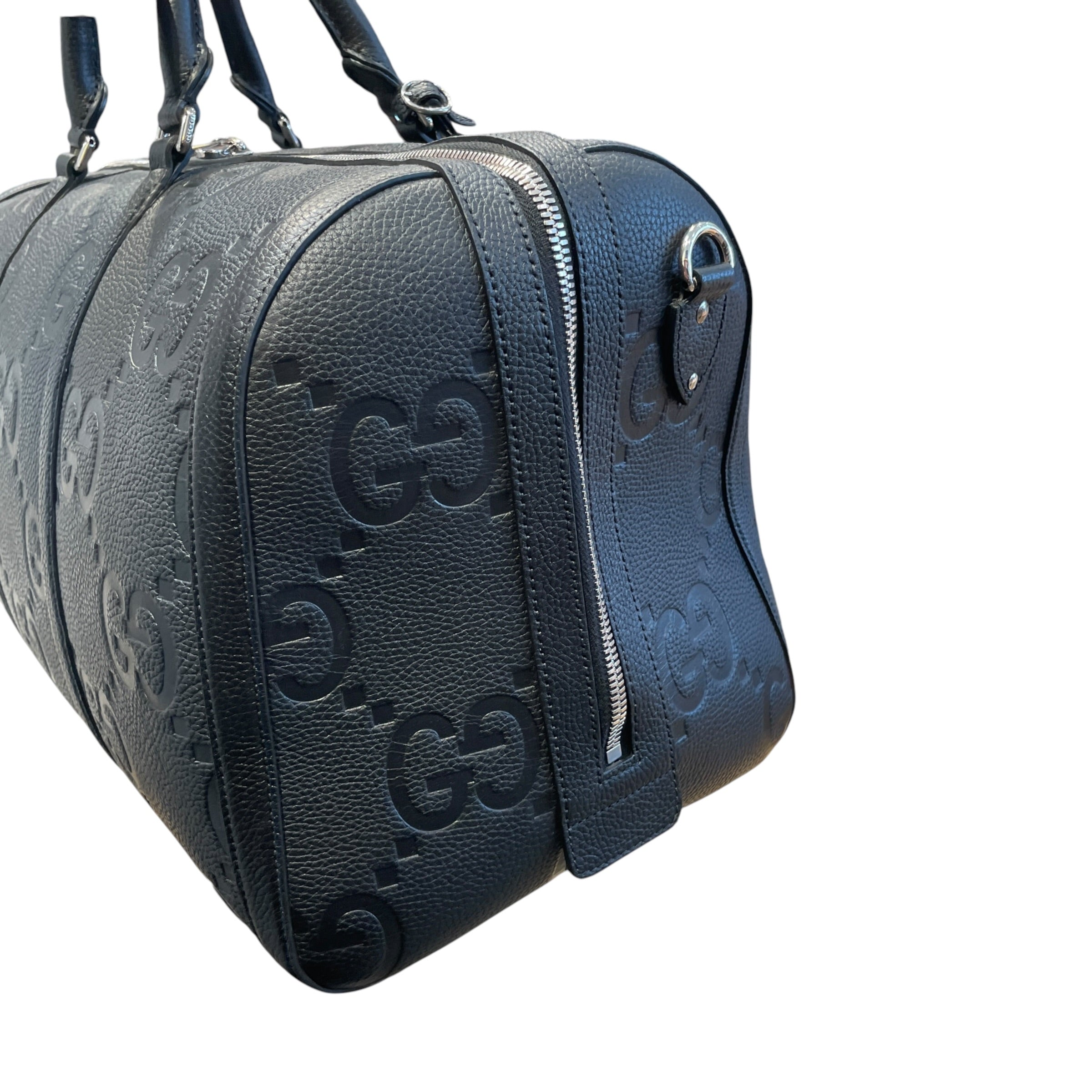GUCCI/Luggage/Monogram/Leather/BLK/Jumbo Weekender view 6