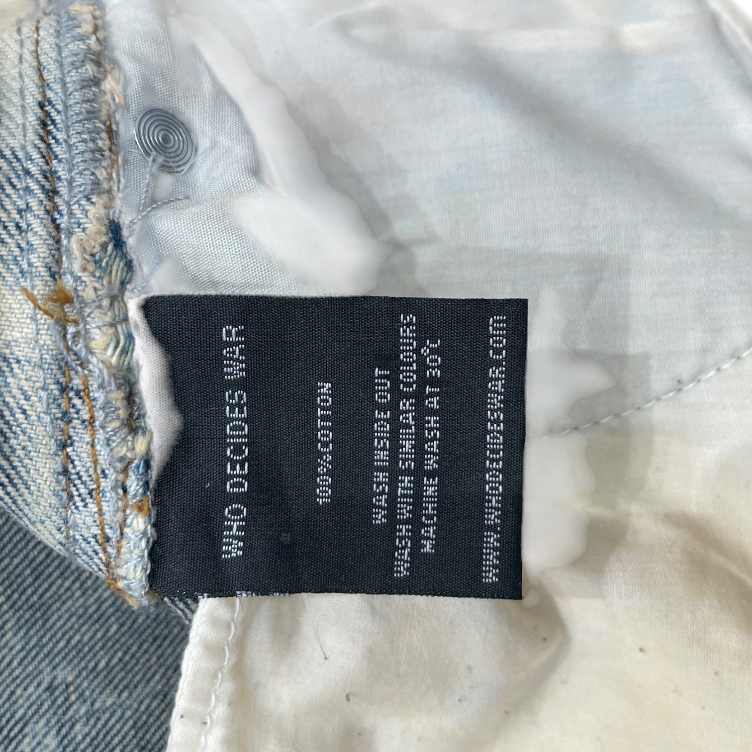 WHO DECIDES WAR/Pants/36/Denim/BLU/All Over Print/acid wash design all over view 4