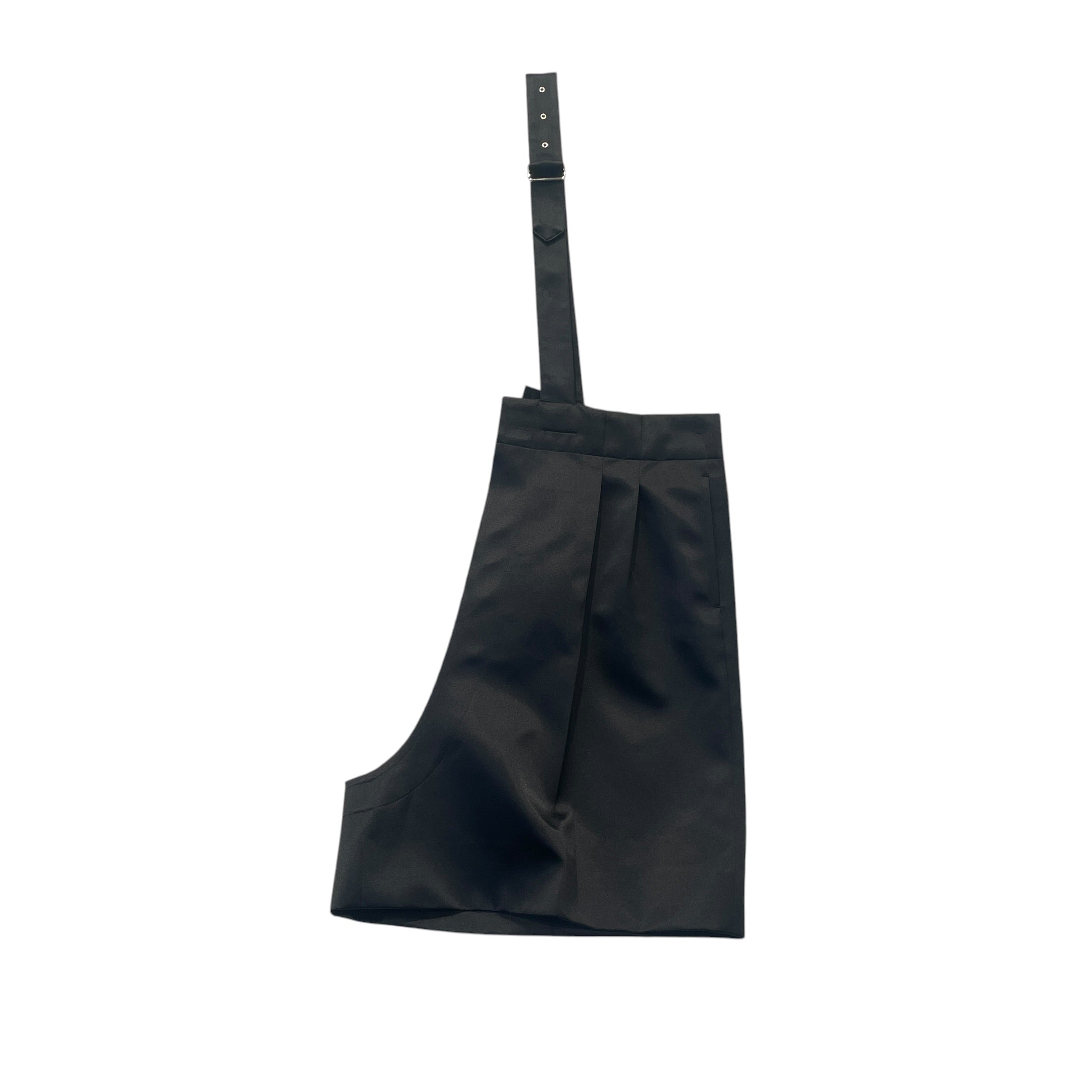 COMME des GARCONS/Dress/M/Polyester/BLK/one shoulder dungaree/buckle view 1