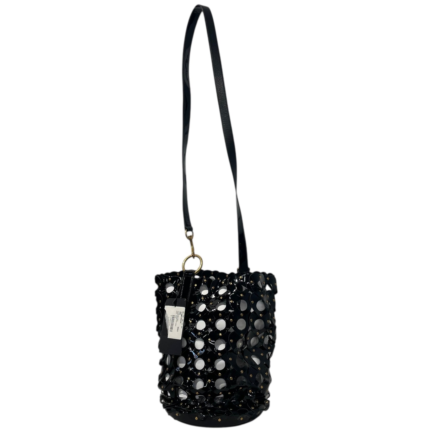 SAINT LAURENT/Basket Bag/Leather/BLK/FERMOIR LEATHER GOLD METALDOTS view 1