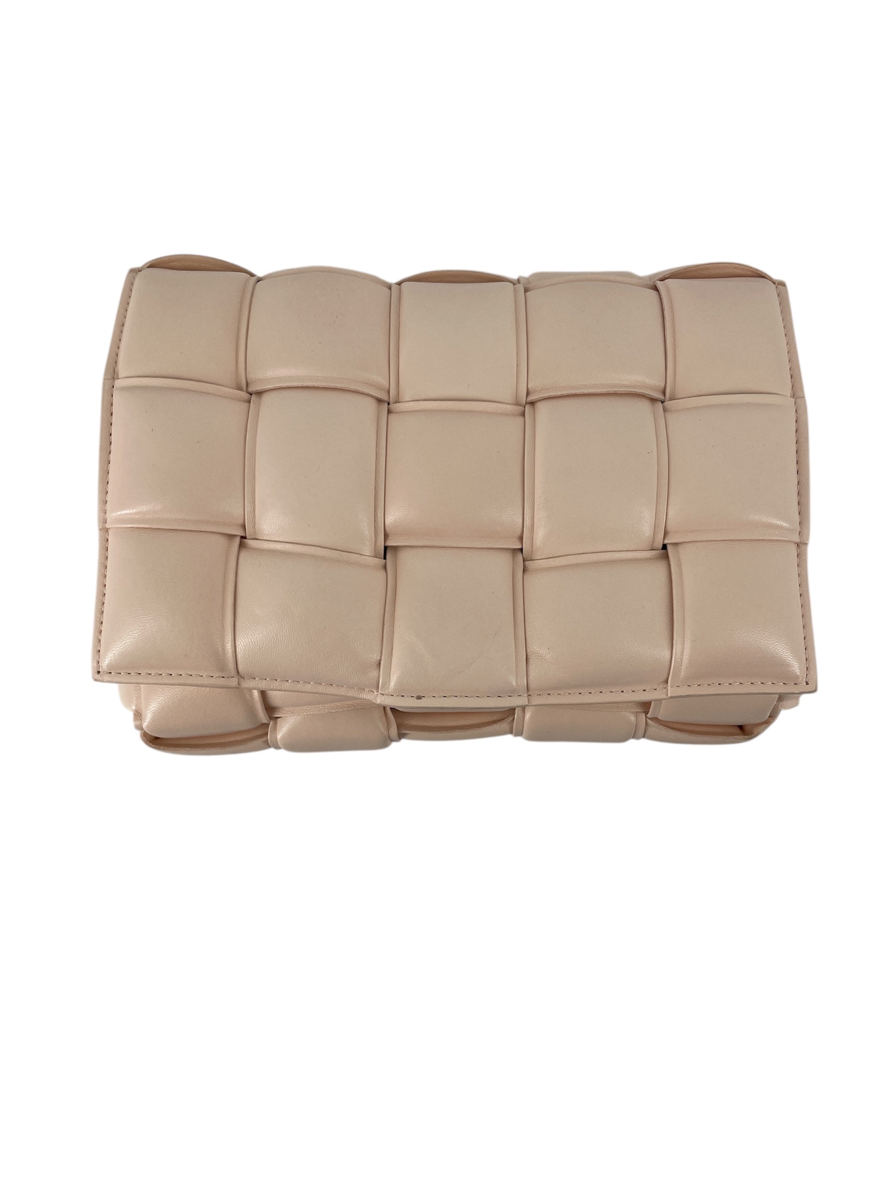 BOTTEGA VENETA/Cross Body Bag/Leather/PNK/LIGHT PINK, WOVEN, GOLD view 1