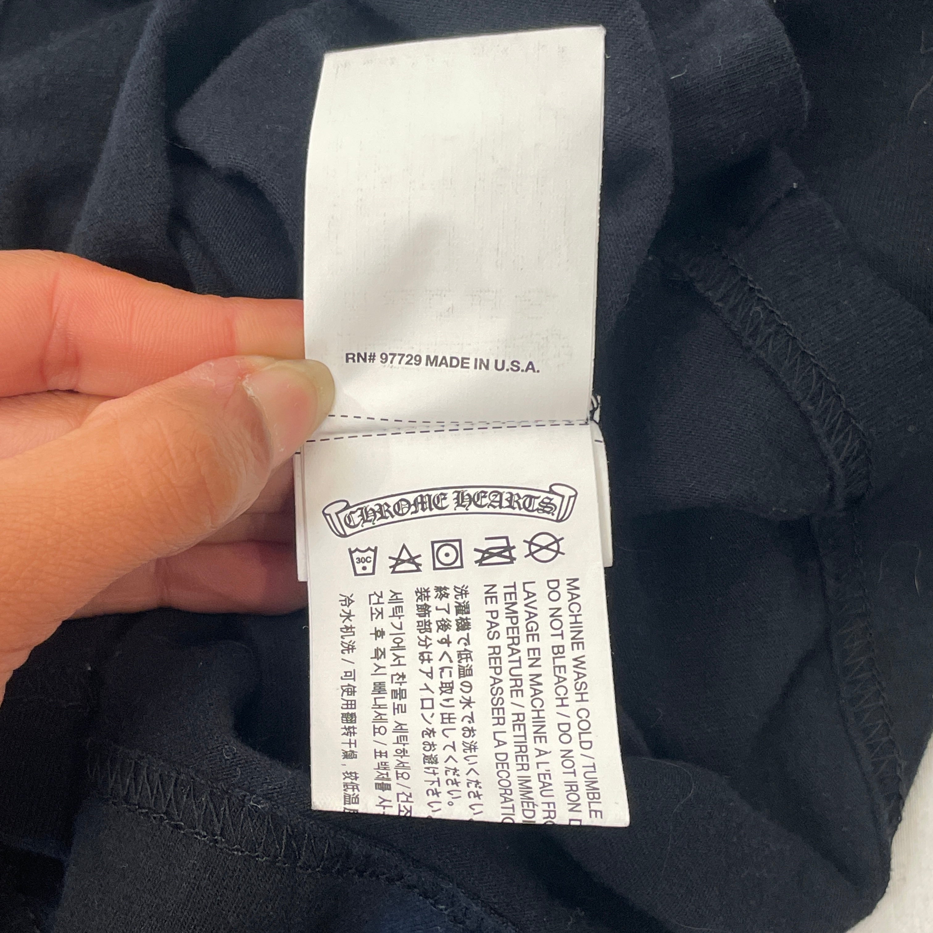 CHROME HEARTS/T-Shirt/S/Cotton/BLK/POCKET W/LOGO/LOGO ON BACK view 4